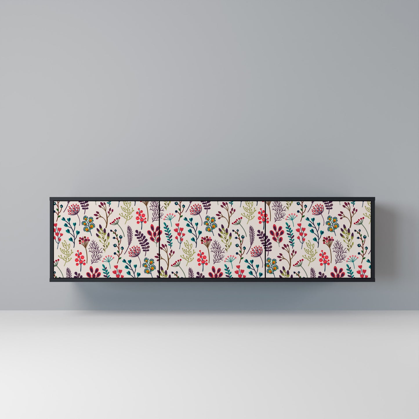 Mobile TV AUTUMN SUNDRIES a 3 ante con finitura nera