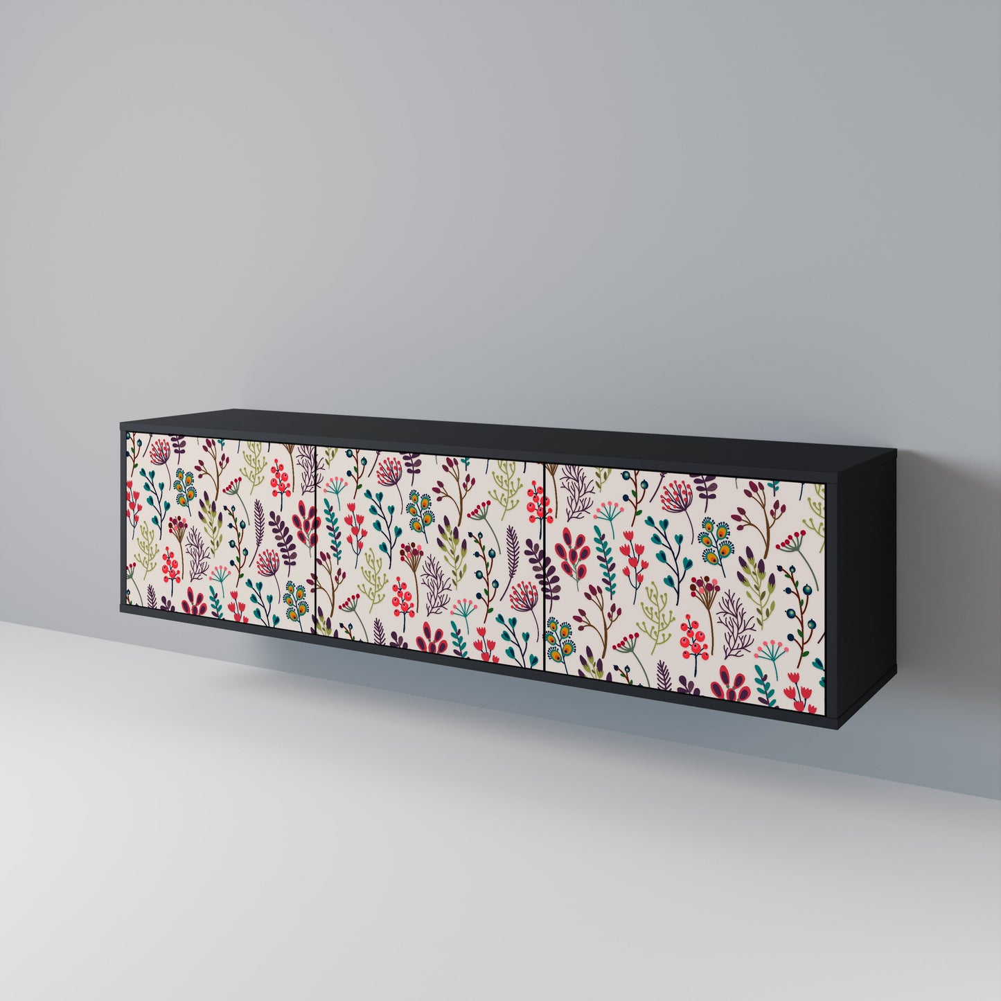 Mobile TV AUTUMN SUNDRIES a 3 ante con finitura nera
