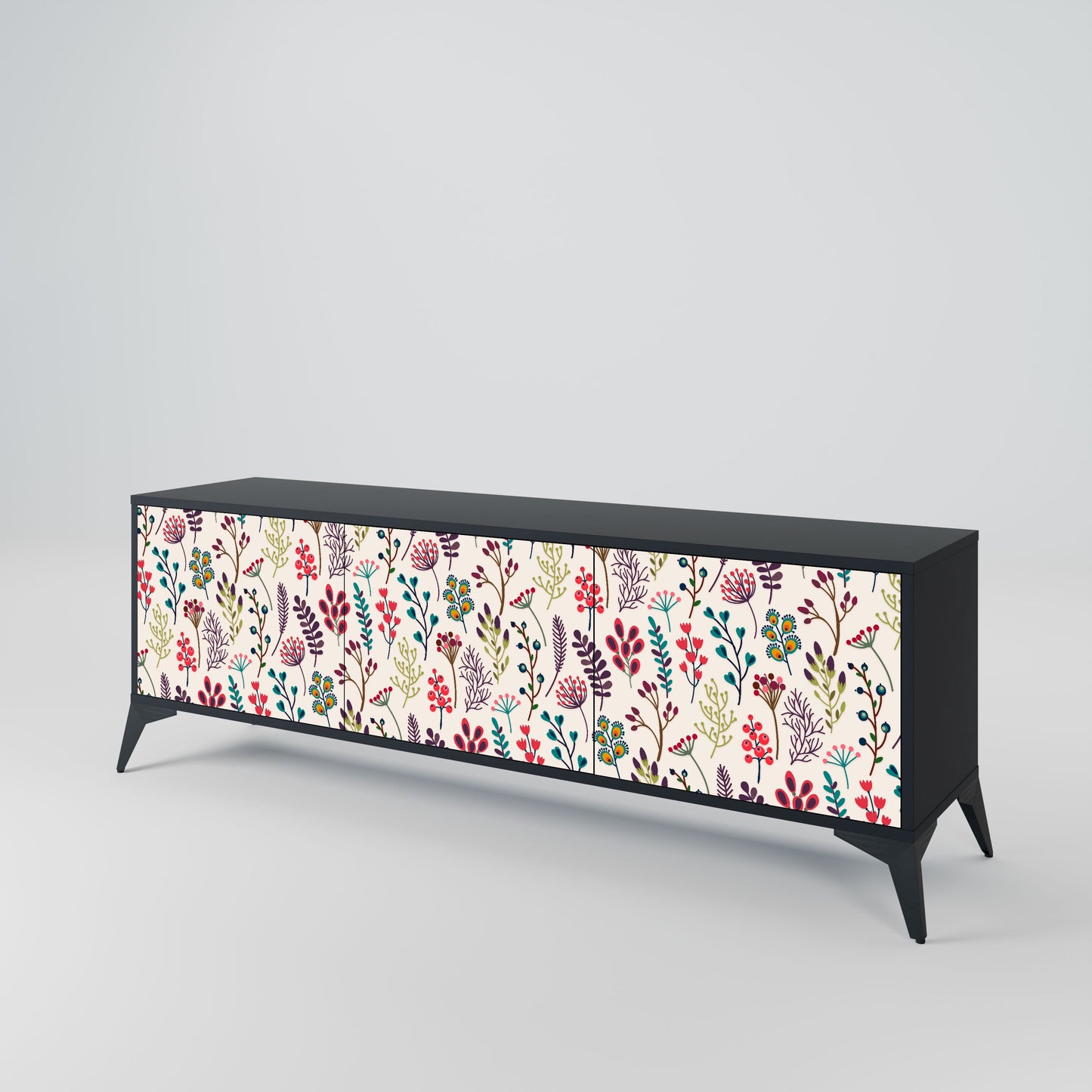 Mobile TV AUTUMN SUNDRIES a 3 ante con finitura nera