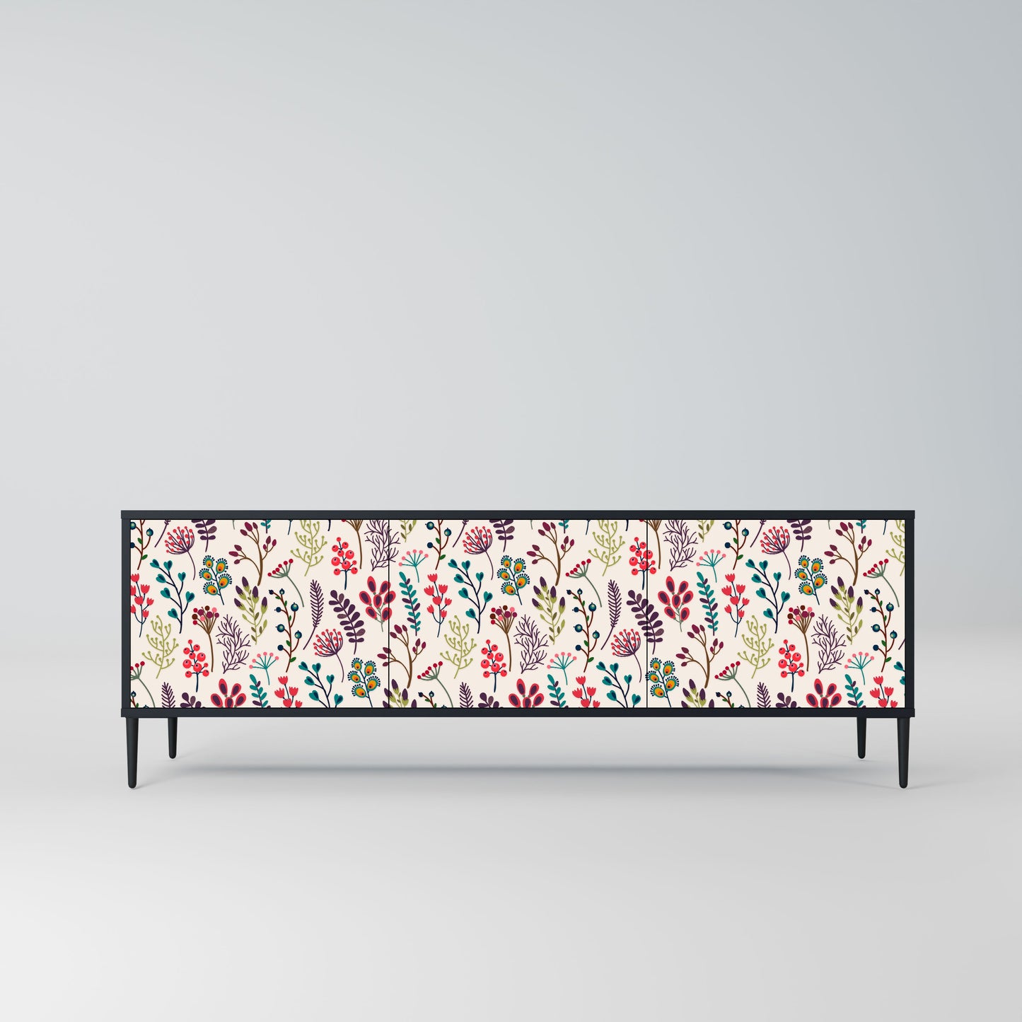 Mobile TV AUTUMN SUNDRIES a 3 ante con finitura nera