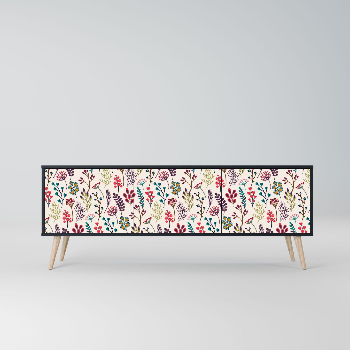 Mobile TV AUTUMN SUNDRIES a 3 ante con finitura nera