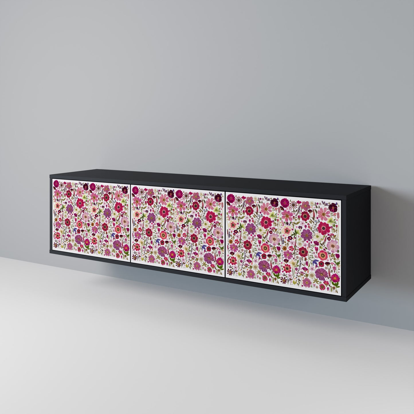 PETAL GARDEN Mobile TV a 3 Ante in Finitura Nera