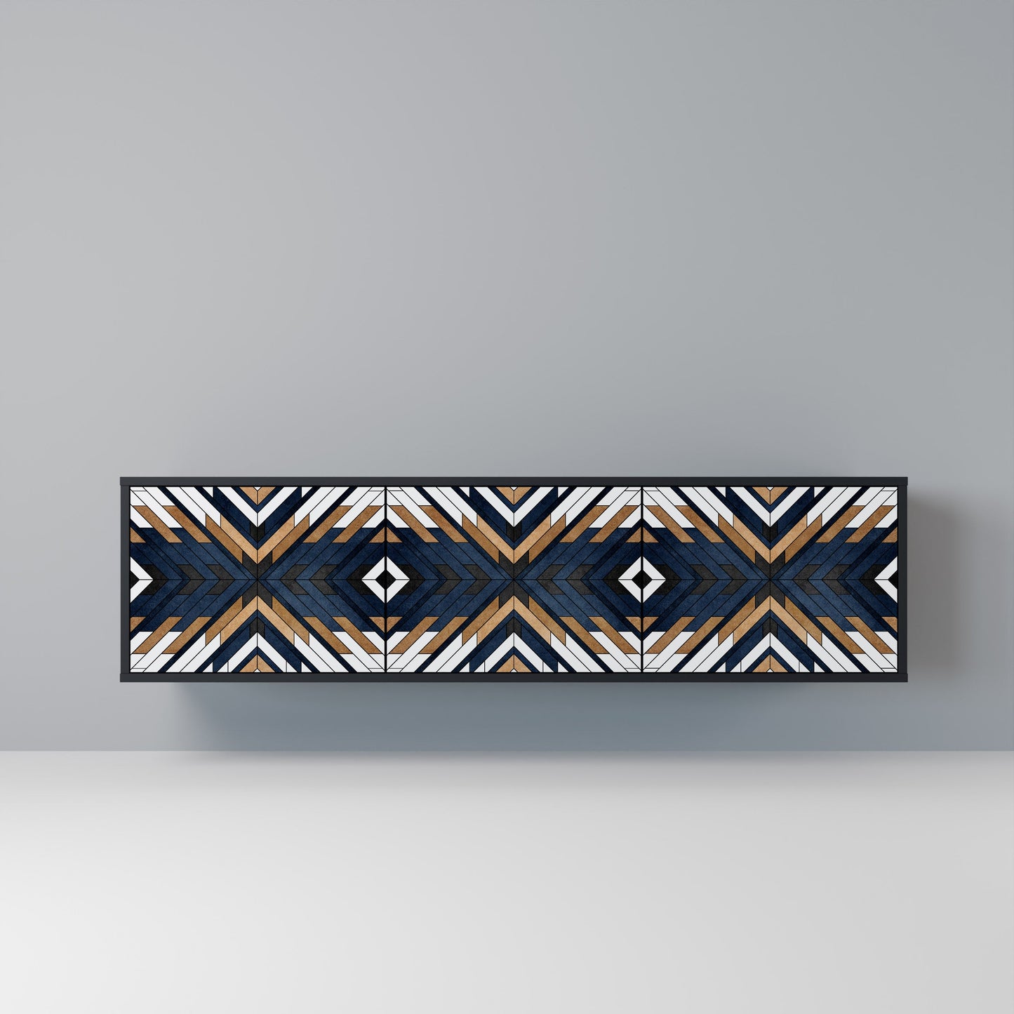 Mobile TV a 3 ante ARTFUL GEOMETRY in finitura nera