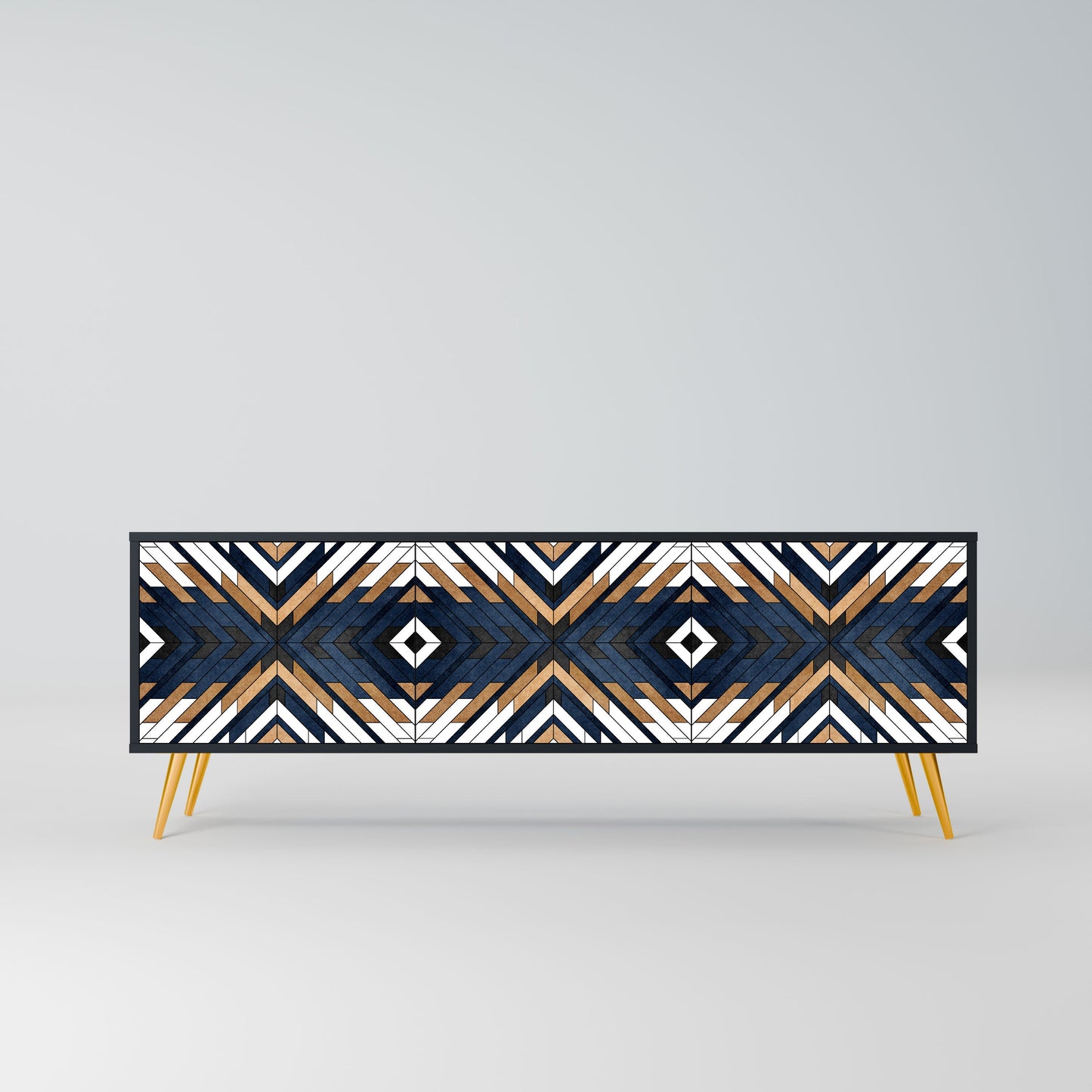 Mobile TV a 3 ante ARTFUL GEOMETRY in finitura nera