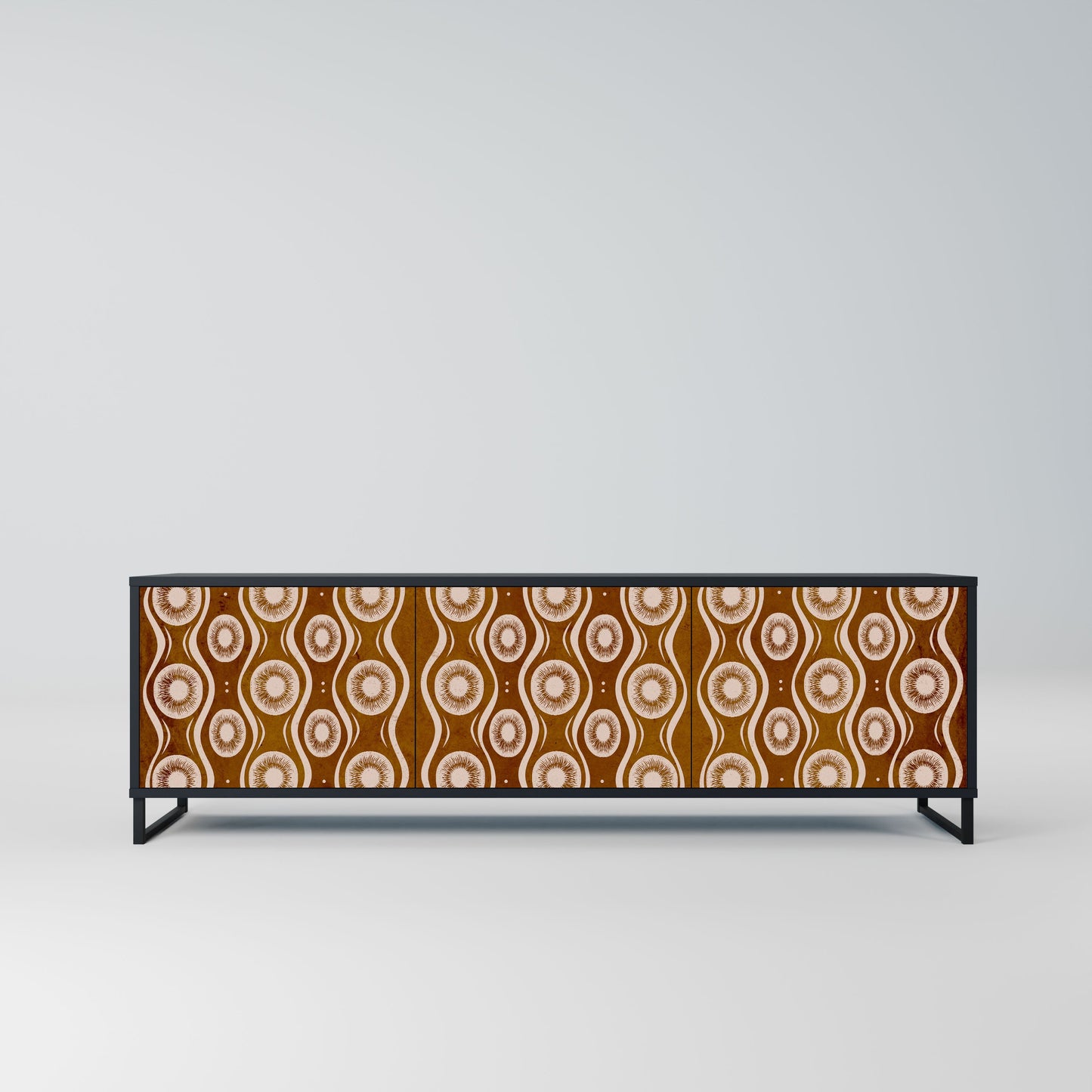 BROWN EYES 3-Door TV Stand in Black Finish