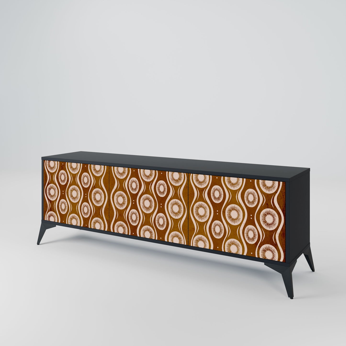 BROWN EYES 3-Door TV Stand in Black Finish