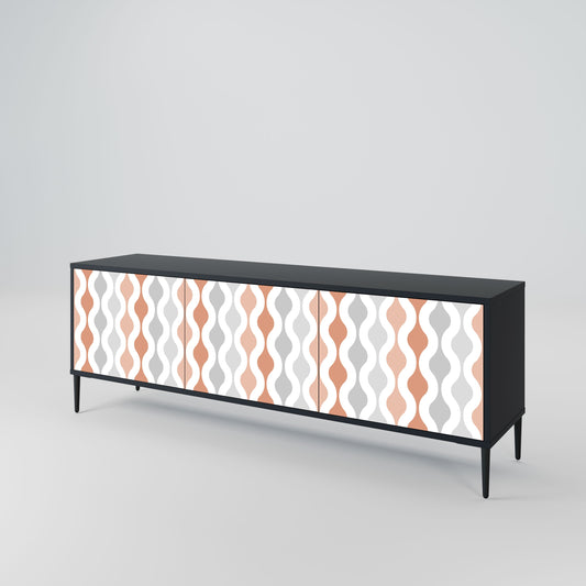 HAZY NOSTALGIA 3-Door TV Stand in Black Finish