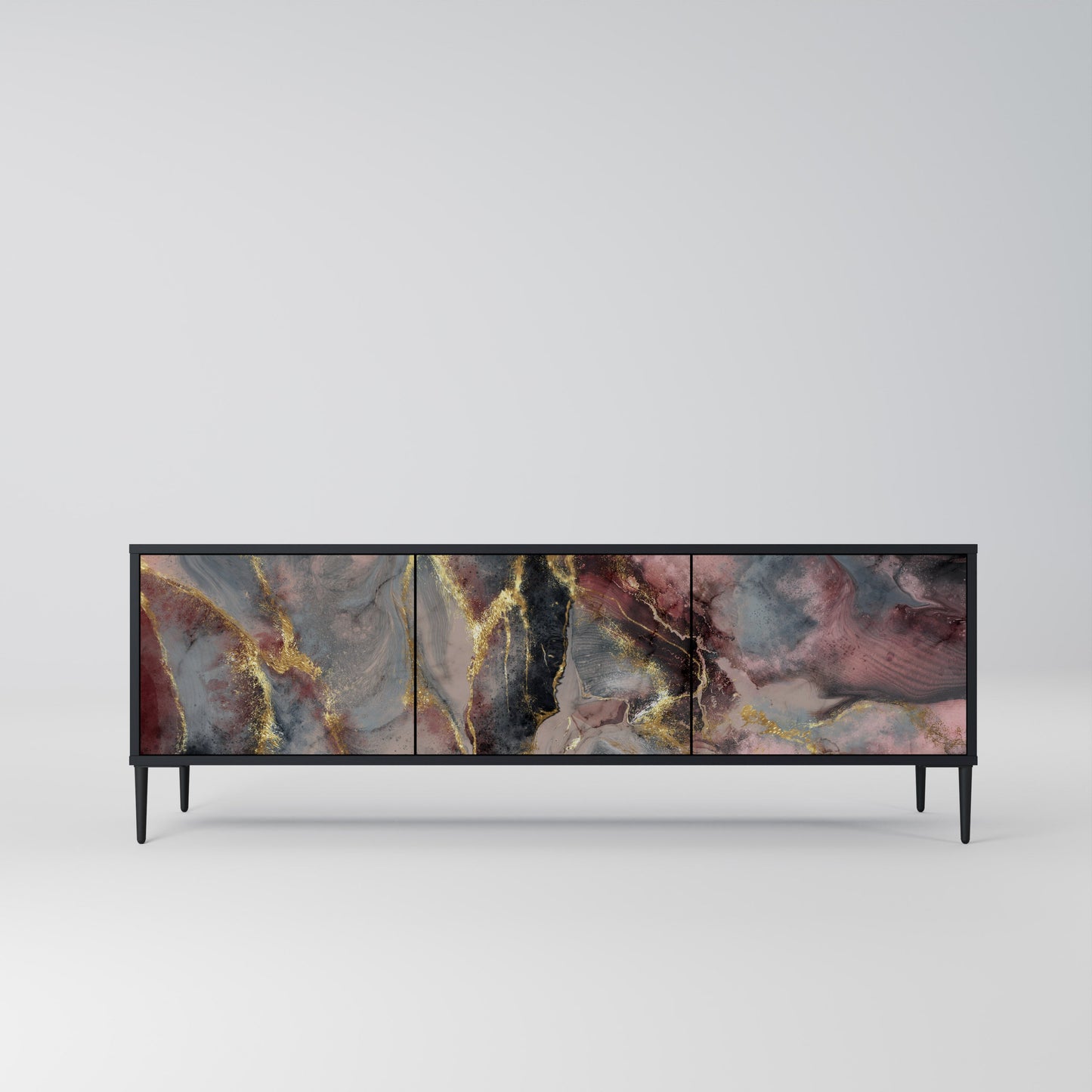 Mobile TV GOLDEN TIDES a 3 ante con finitura nera