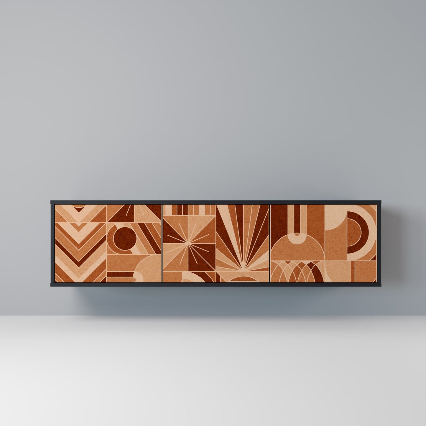 Mobile TV PRISM MOSAIC a 3 ante in finitura nera