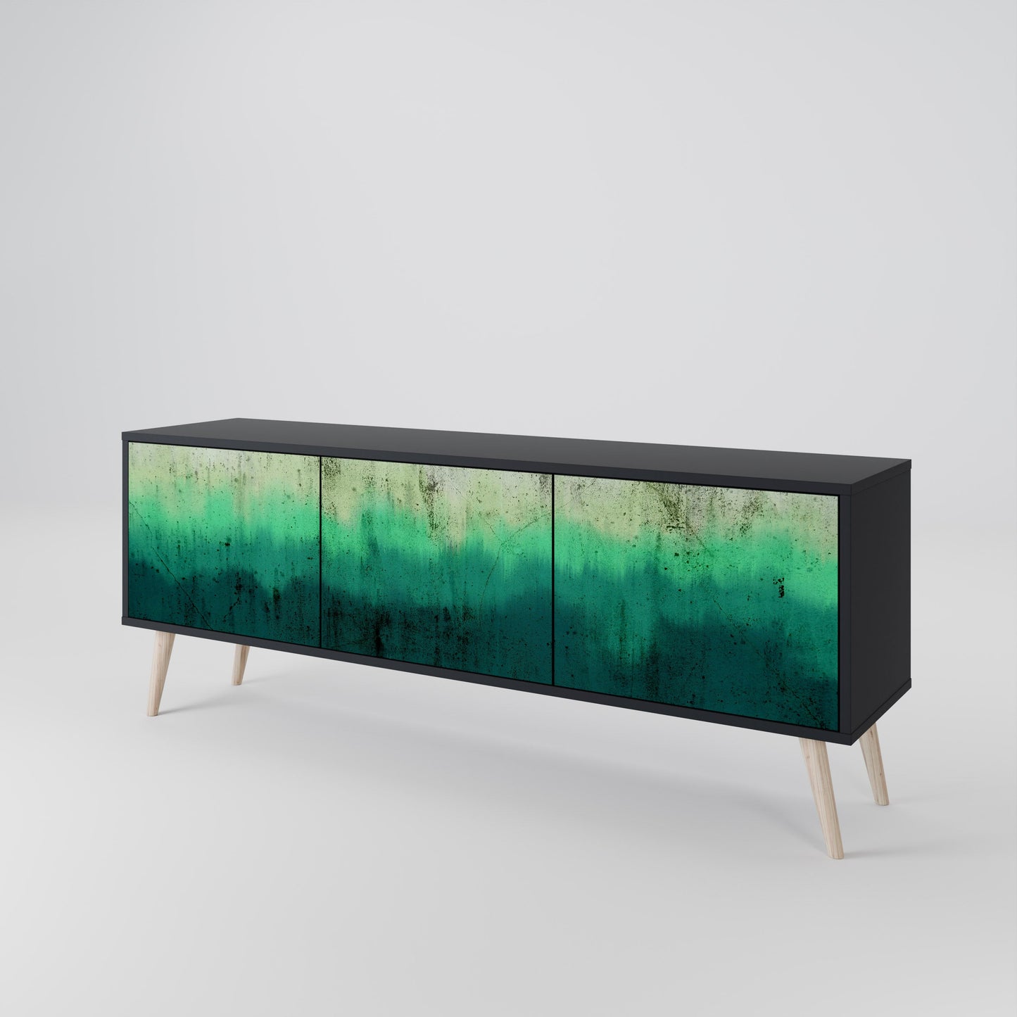 Mobile TV NORTHERN LIGHTS a 3 ante con finitura nera