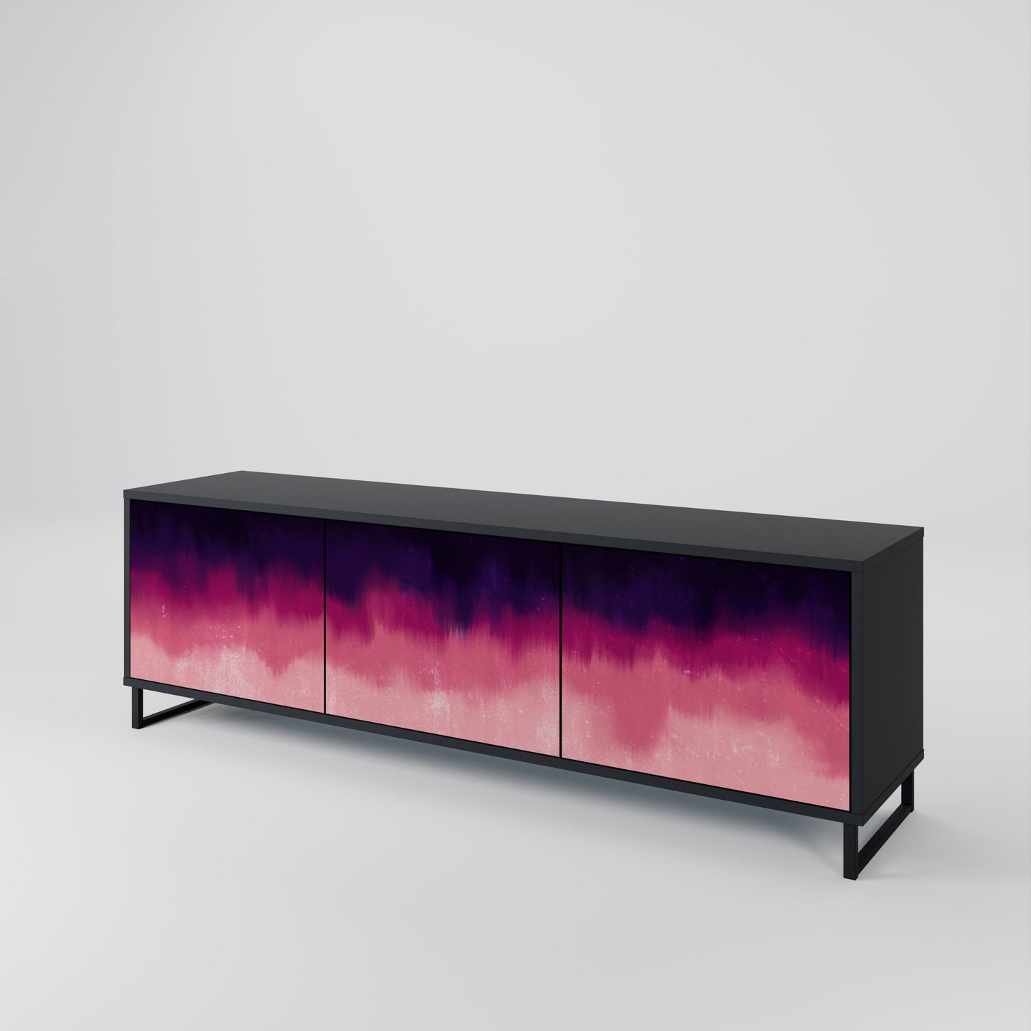 Mobile TV AURORA BOREALIS a 3 ante in finitura nera