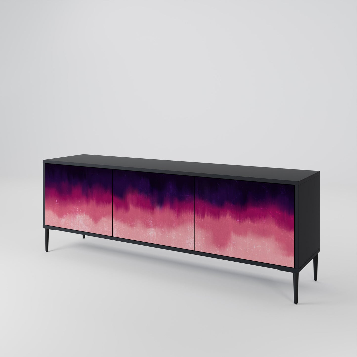 Mobile TV AURORA BOREALIS a 3 ante in finitura nera