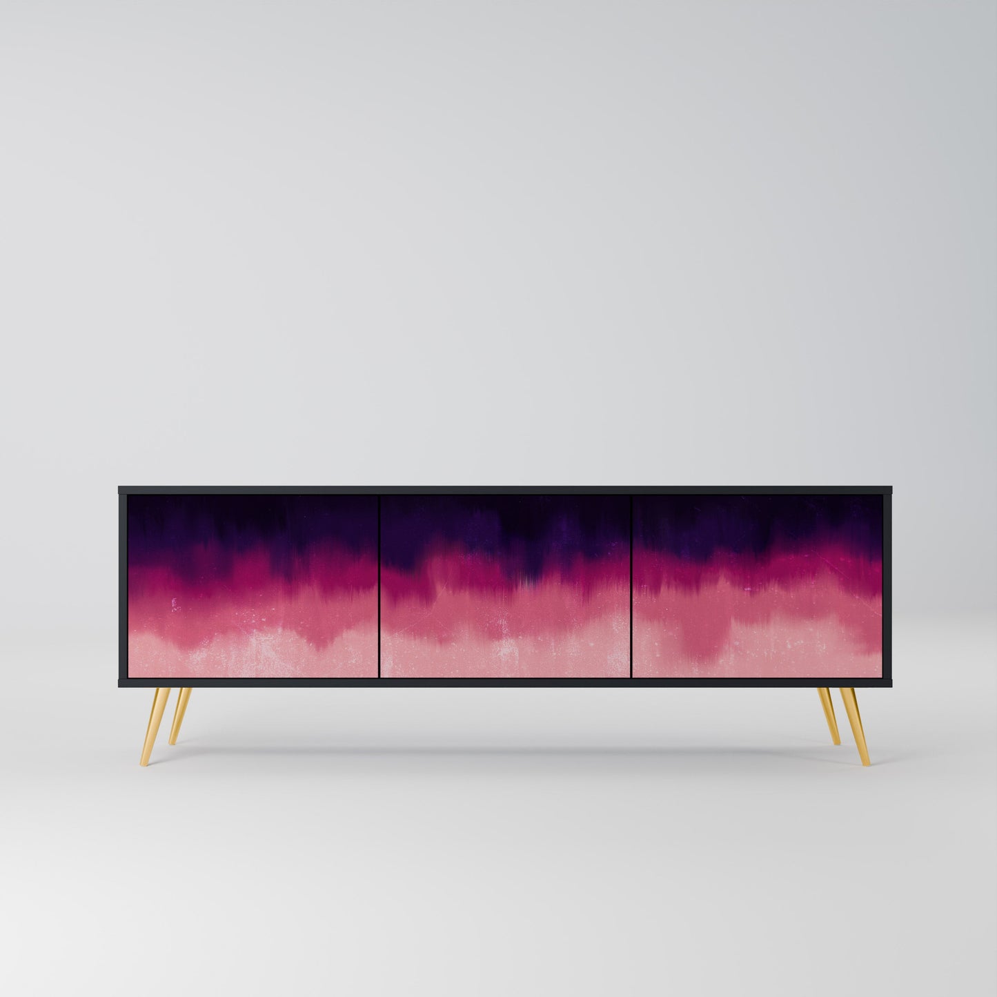Mobile TV AURORA BOREALIS a 3 ante in finitura nera