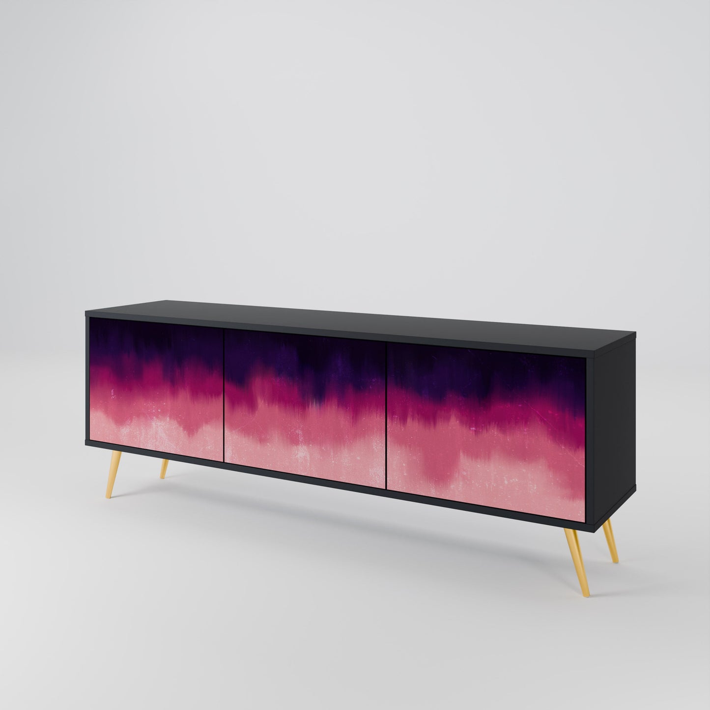 Mobile TV AURORA BOREALIS a 3 ante in finitura nera