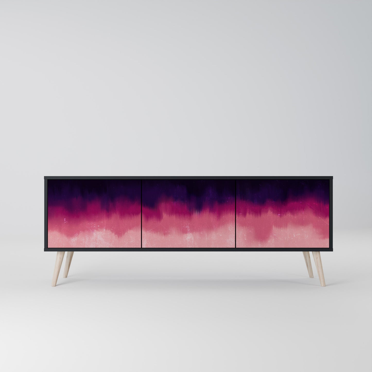 Mobile TV AURORA BOREALIS a 3 ante in finitura nera