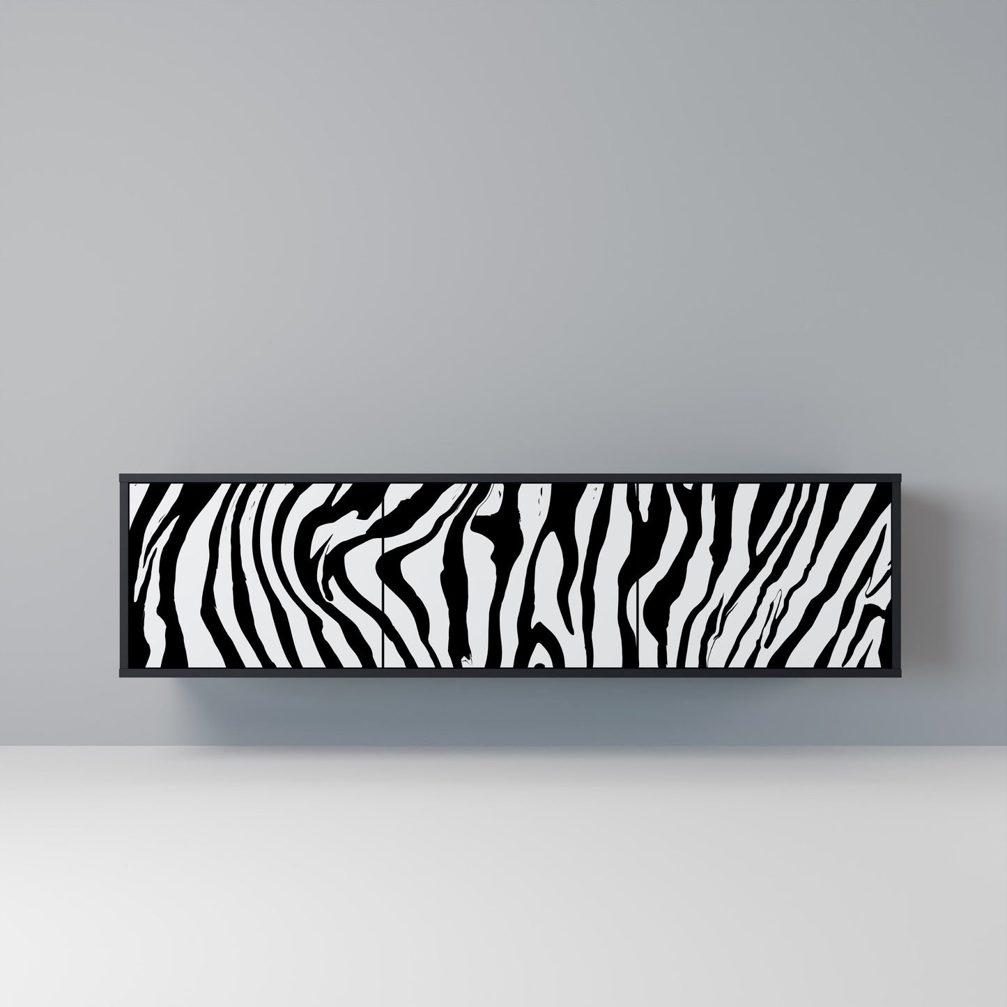 Mobile TV SPLENDID ZEBRA a 3 ante in finitura nera