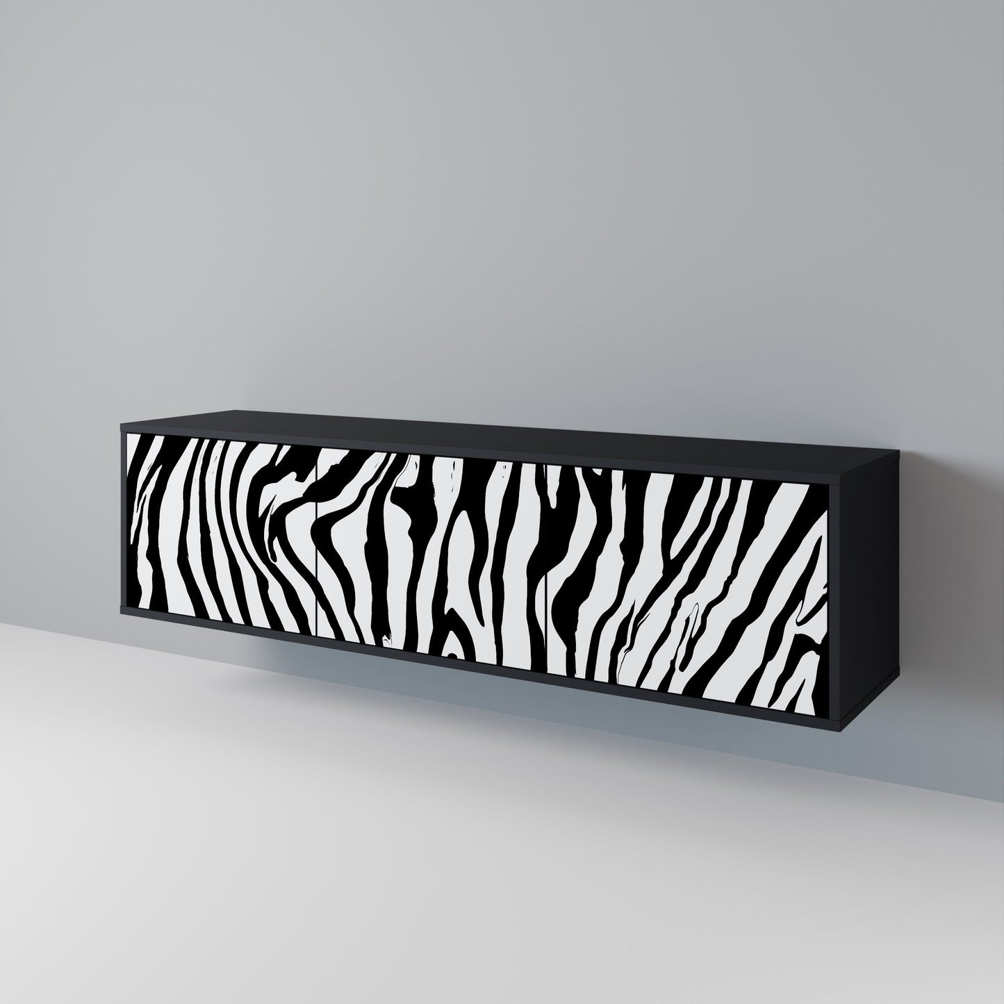 Mobile TV SPLENDID ZEBRA a 3 ante in finitura nera