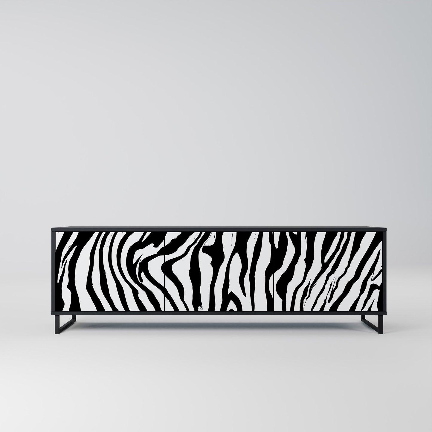 Mobile TV SPLENDID ZEBRA a 3 ante in finitura nera