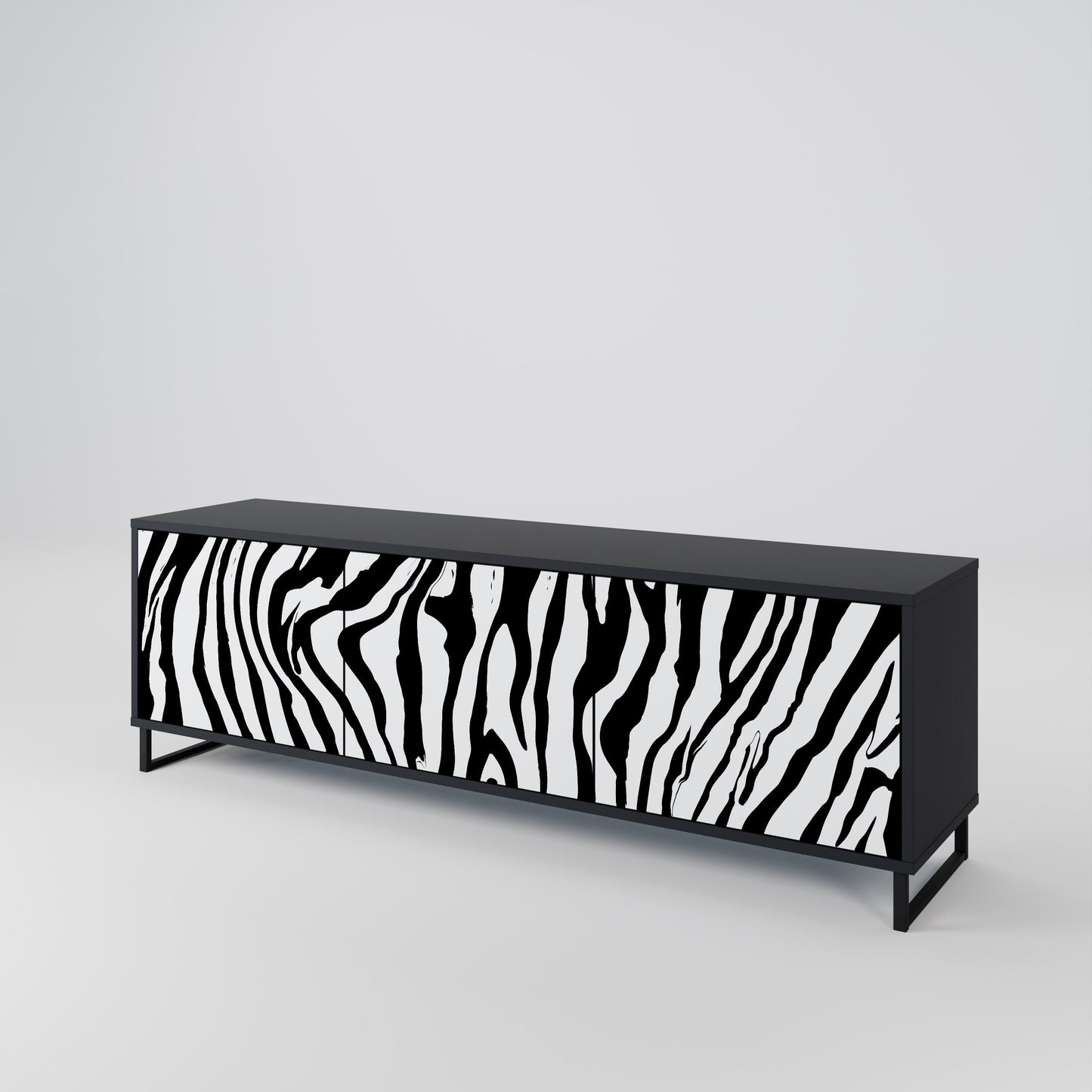 Mobile TV SPLENDID ZEBRA a 3 ante in finitura nera