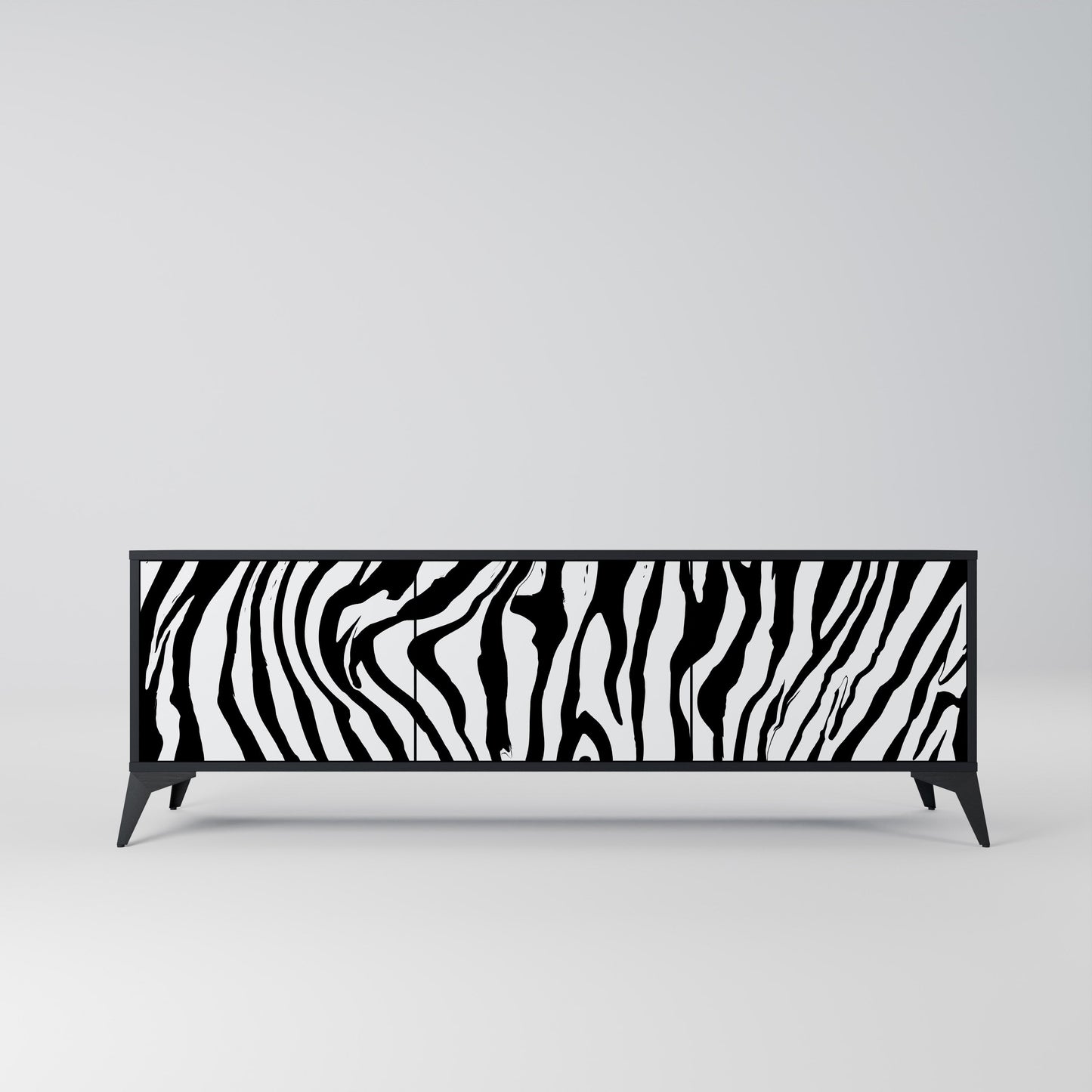 Mobile TV SPLENDID ZEBRA a 3 ante in finitura nera