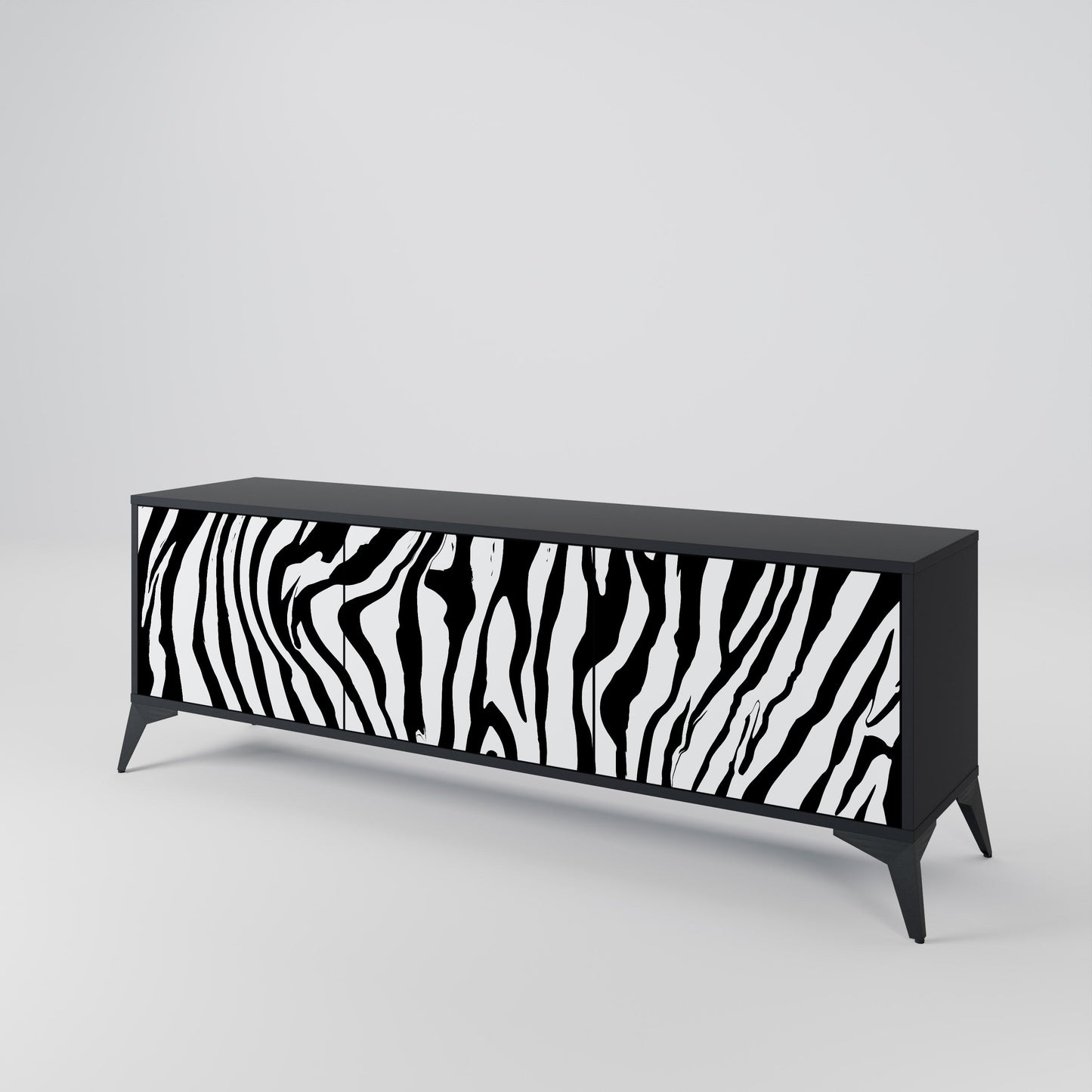 Mobile TV SPLENDID ZEBRA a 3 ante in finitura nera