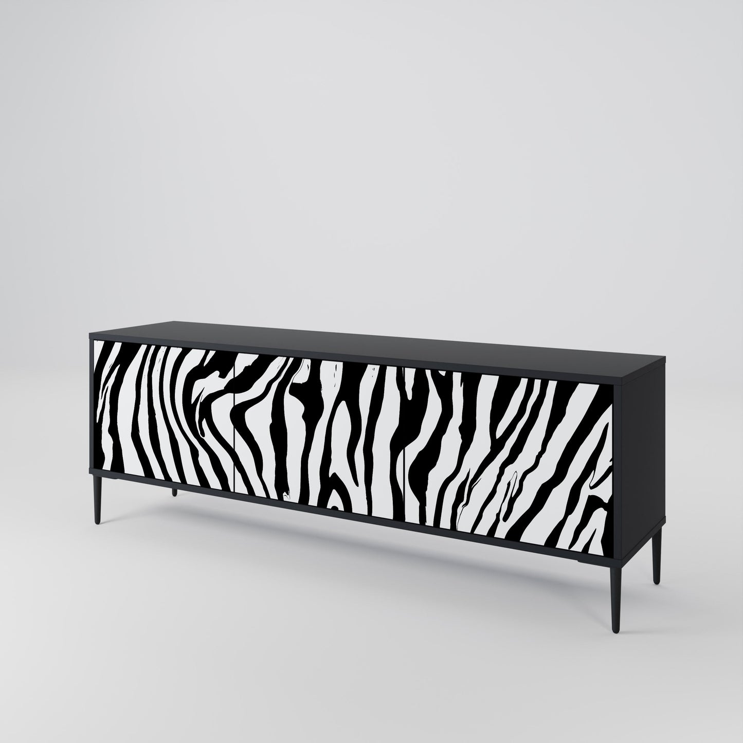 Mobile TV SPLENDID ZEBRA a 3 ante in finitura nera