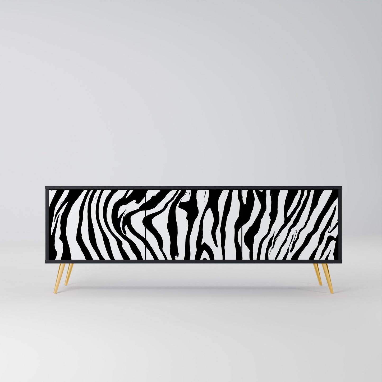 Mobile TV SPLENDID ZEBRA a 3 ante in finitura nera