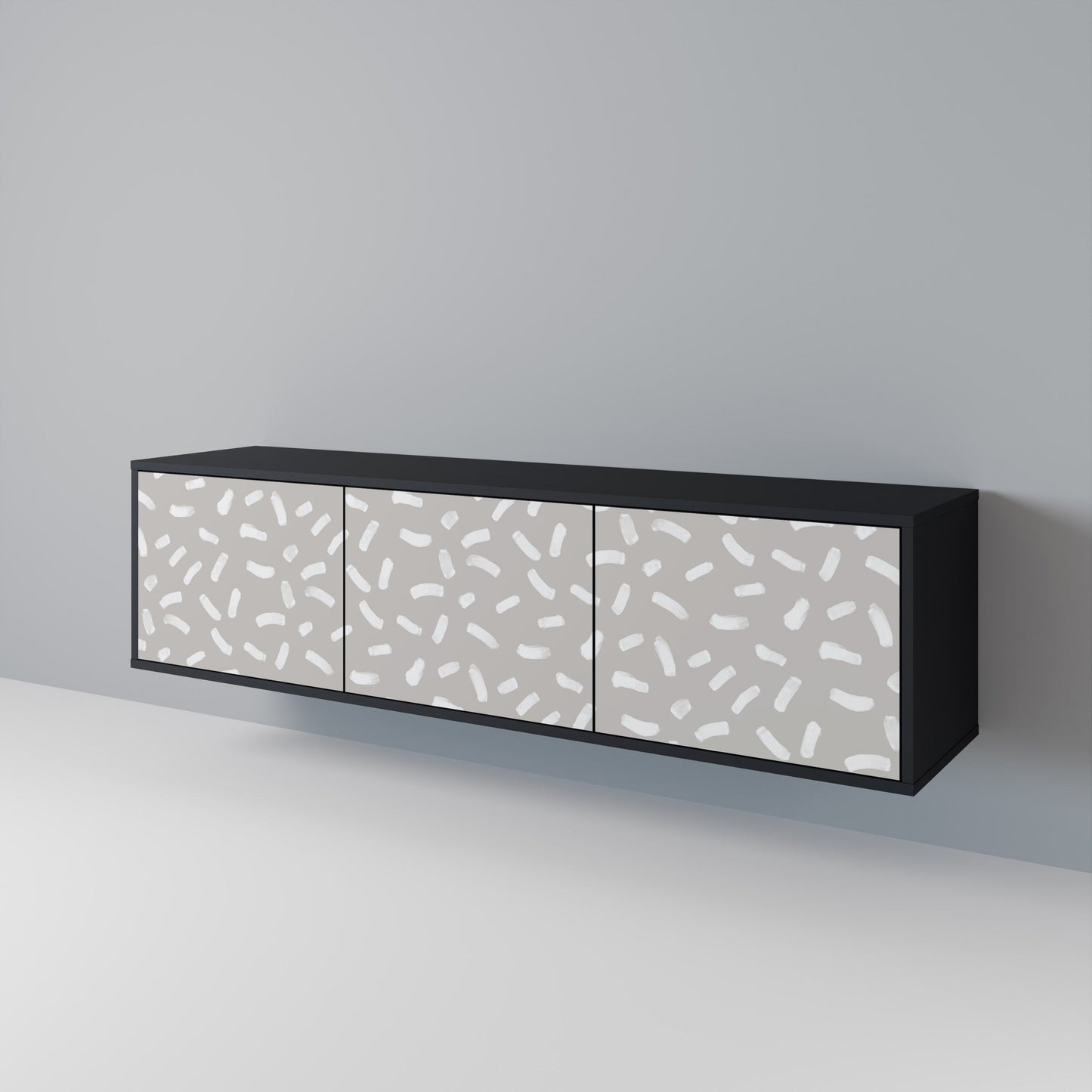 PASSING SECONDS Mobile TV a 3 ante con finitura nera