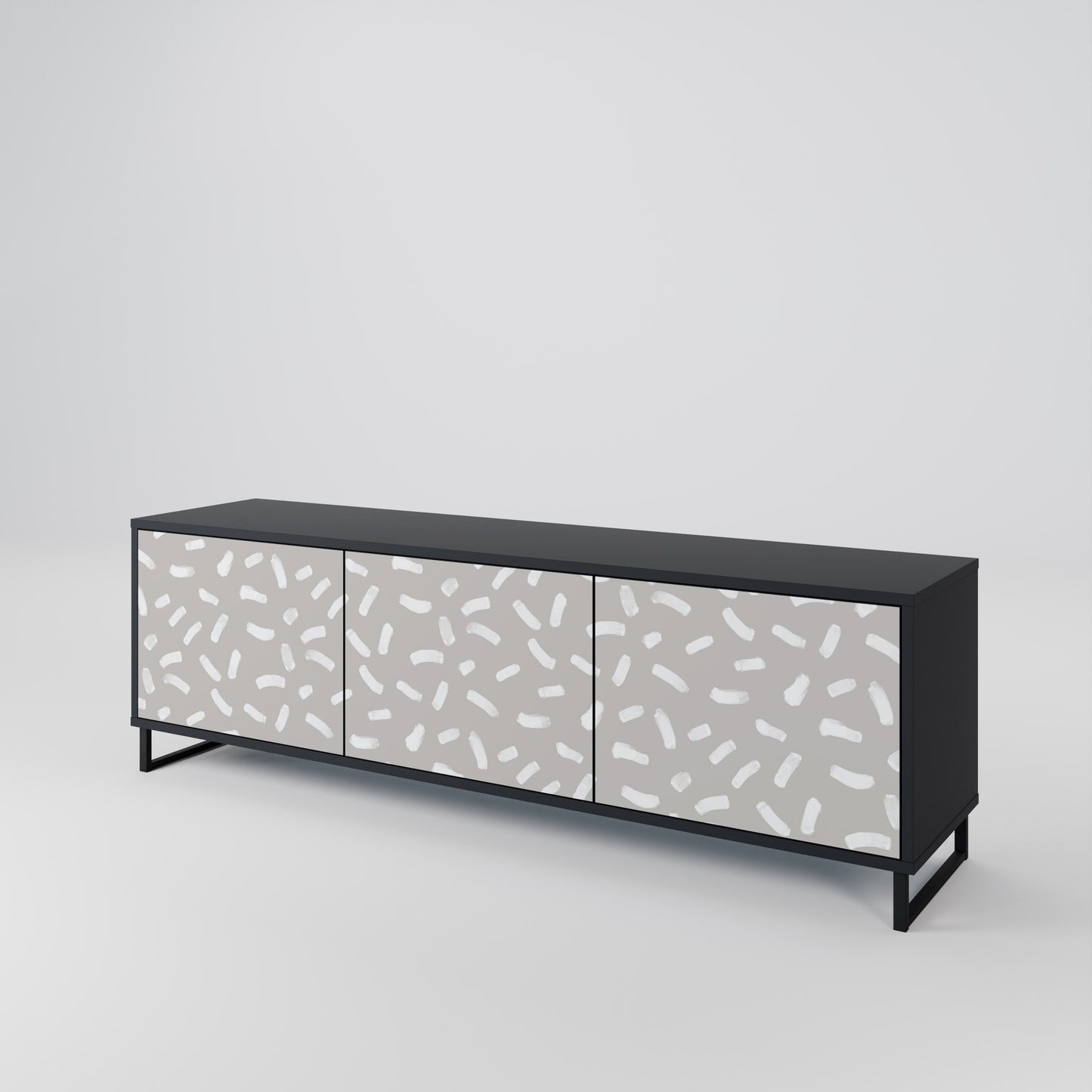 PASSING SECONDS Mobile TV a 3 ante con finitura nera