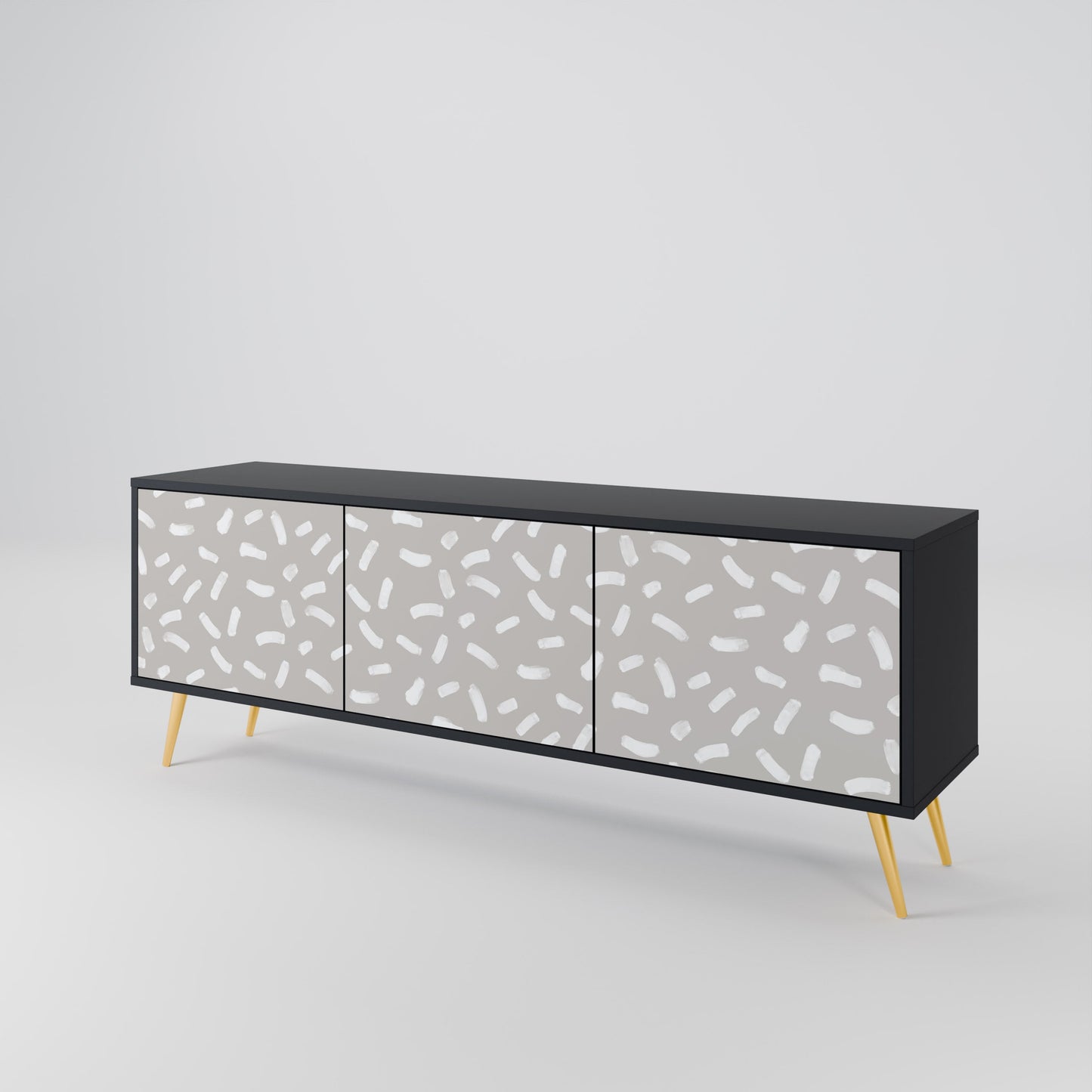 PASSING SECONDS Mobile TV a 3 ante con finitura nera