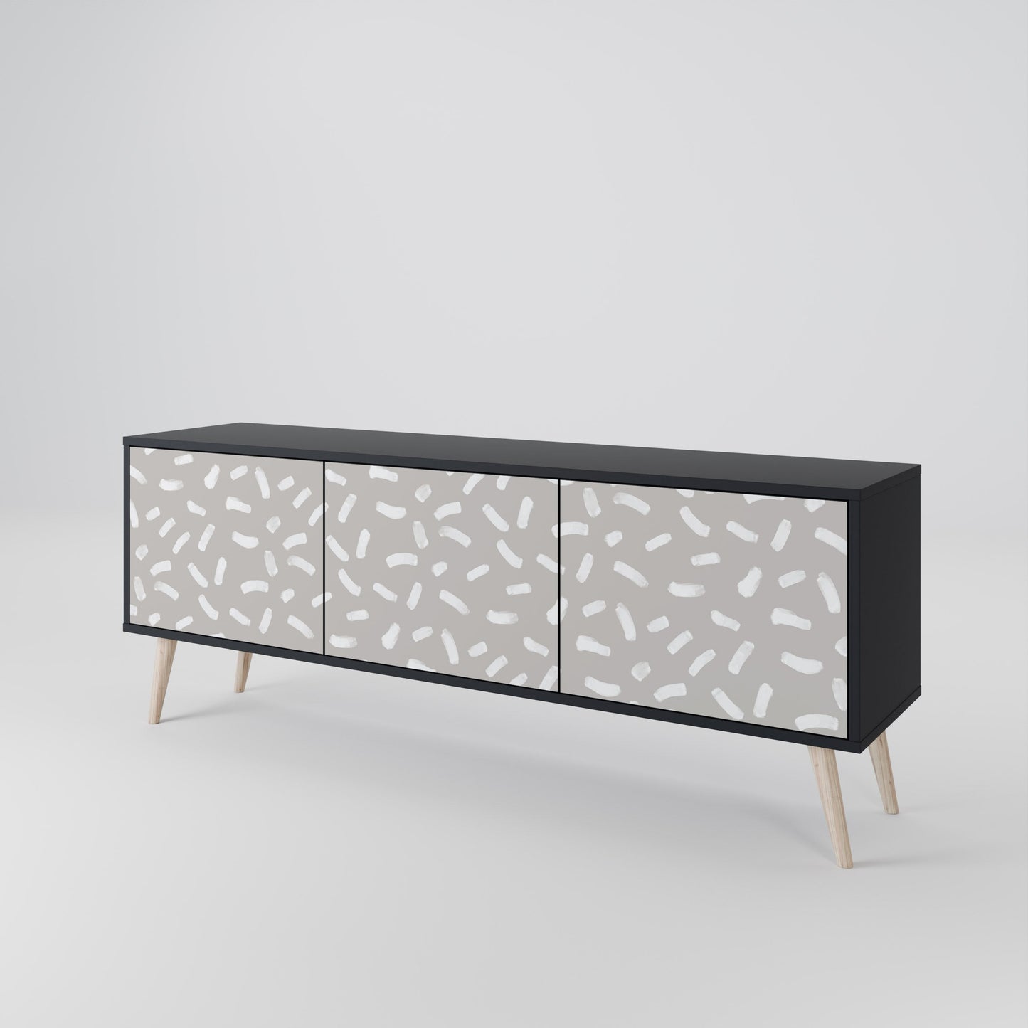 PASSING SECONDS Mobile TV a 3 ante con finitura nera