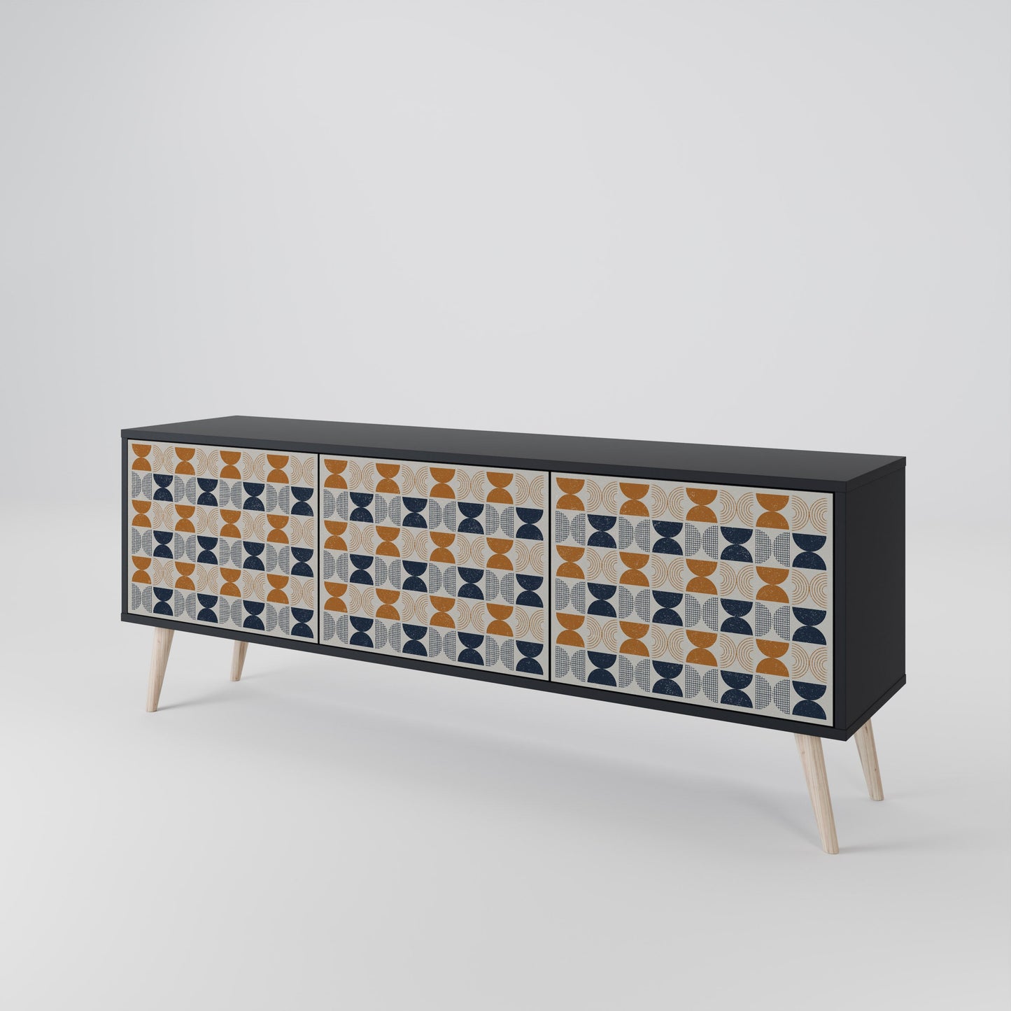 Mobile TV a 3 ante REFLECTION RANGE in finitura nera