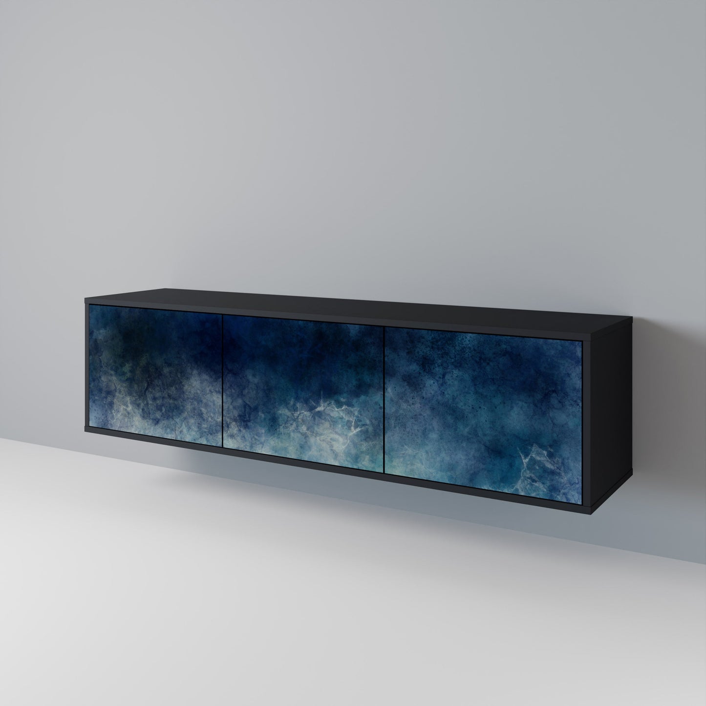 Mobile TV CELESTIAL FALL a 3 ante con finitura nera