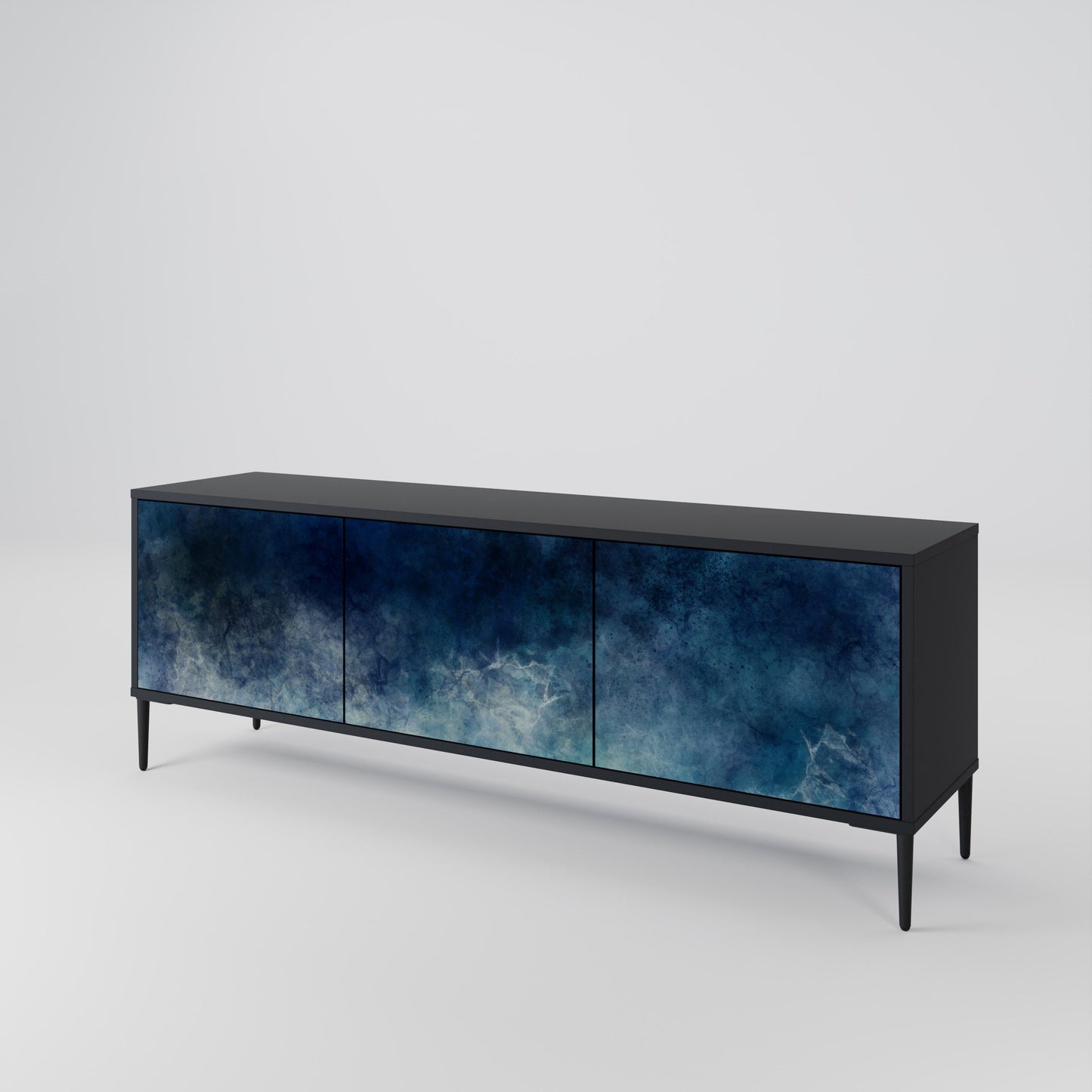 Mobile TV CELESTIAL FALL a 3 ante con finitura nera