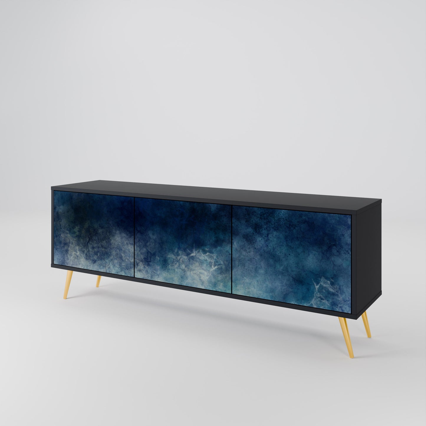 Mobile TV CELESTIAL FALL a 3 ante con finitura nera