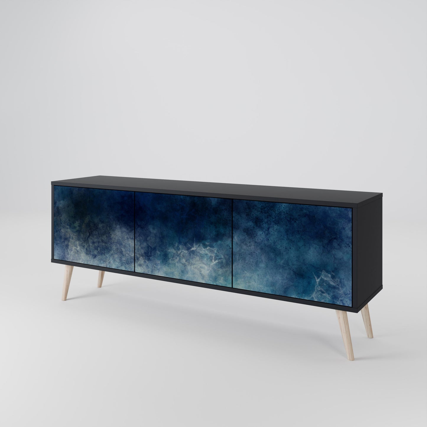 Mobile TV CELESTIAL FALL a 3 ante con finitura nera