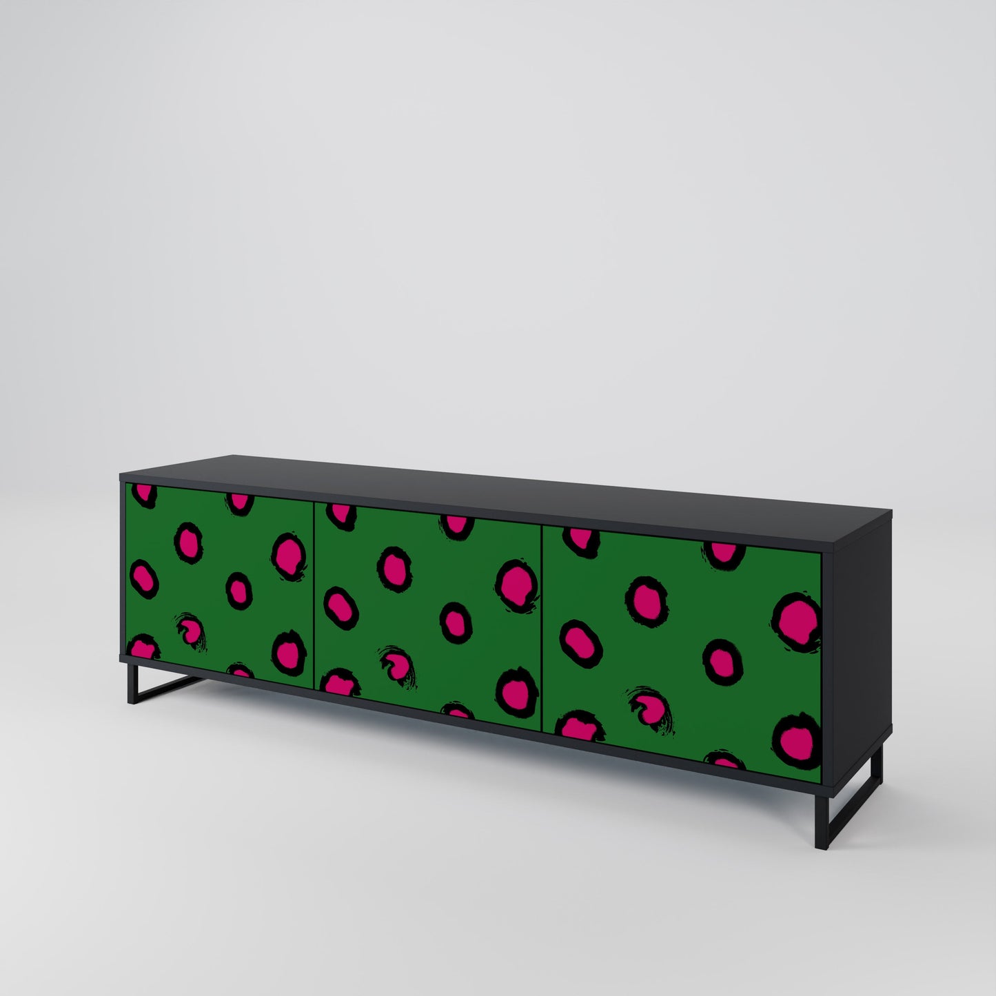 Mobile TV FUNKY SPOTS a 3 ante con finitura nera