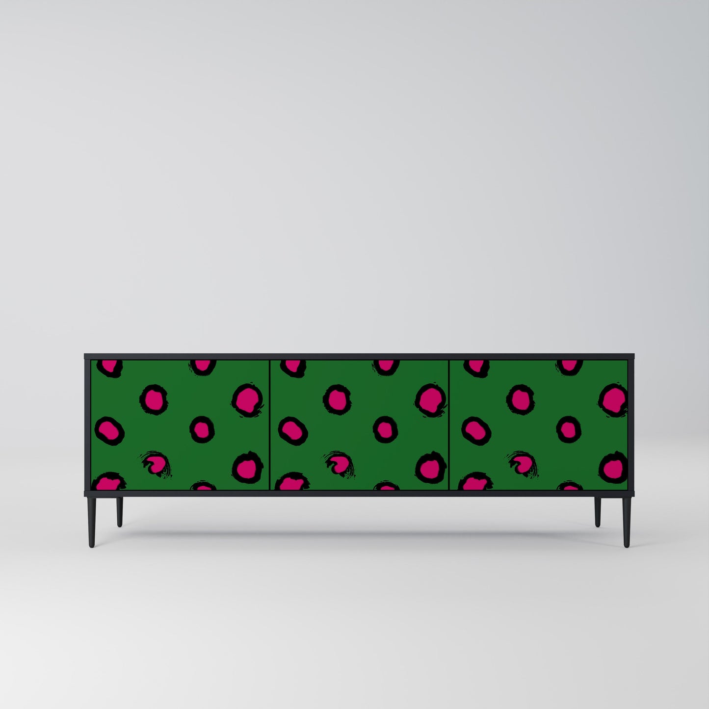 Mobile TV FUNKY SPOTS a 3 ante con finitura nera
