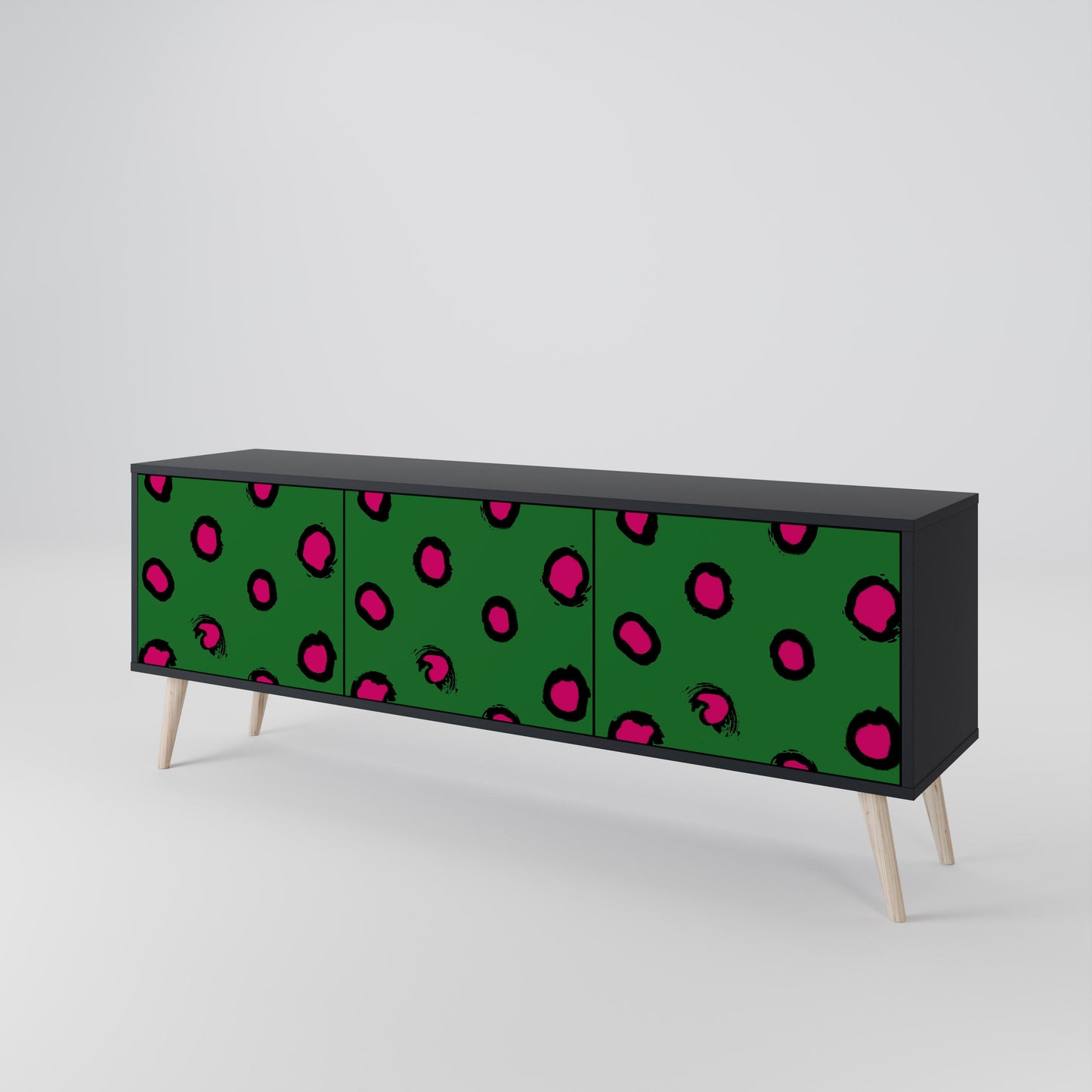 Mobile TV FUNKY SPOTS a 3 ante con finitura nera