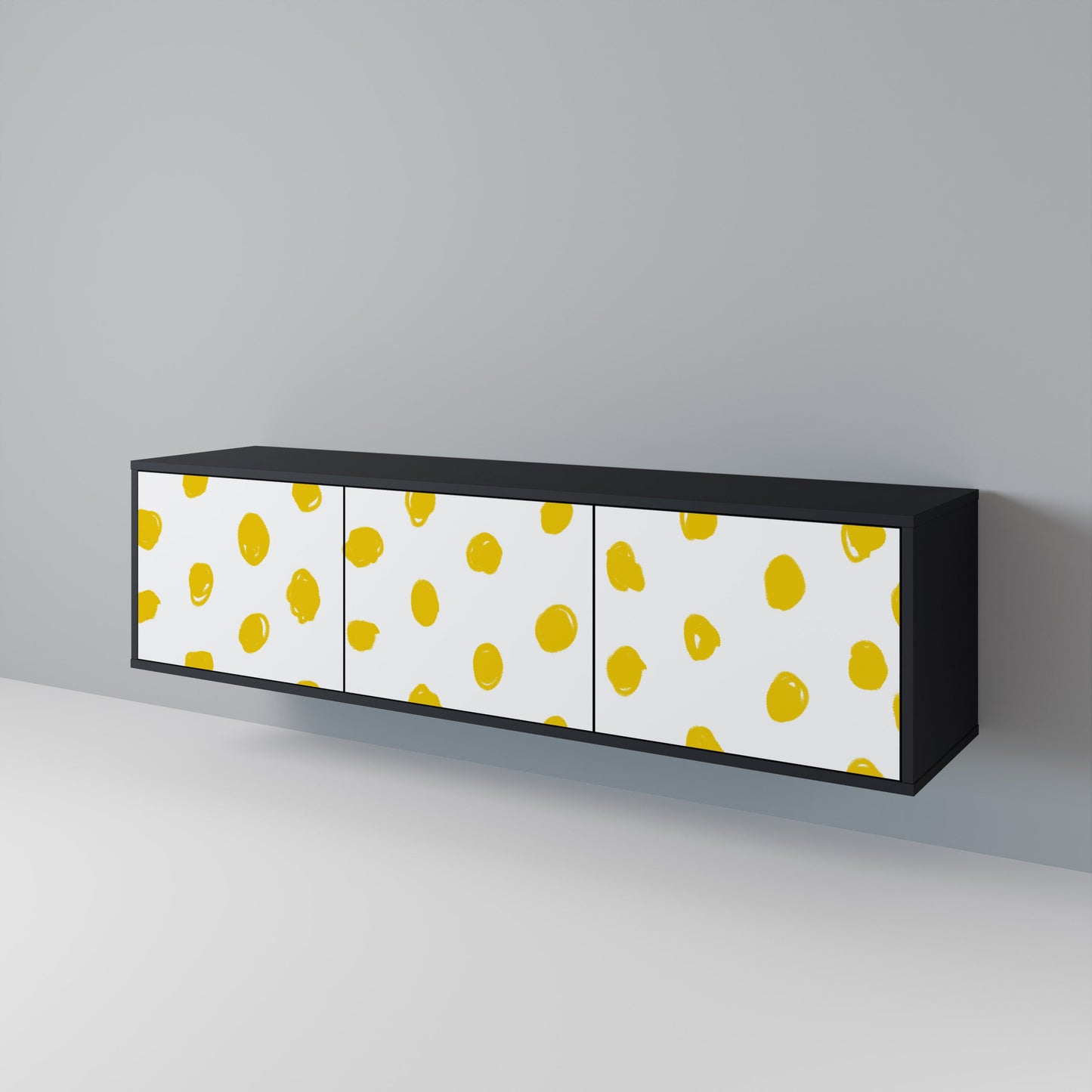 Mobile TV RADIANT REVERIE a 3 ante con finitura nera