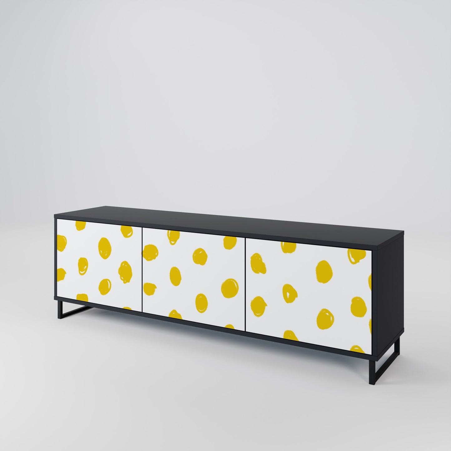 Mobile TV RADIANT REVERIE a 3 ante con finitura nera