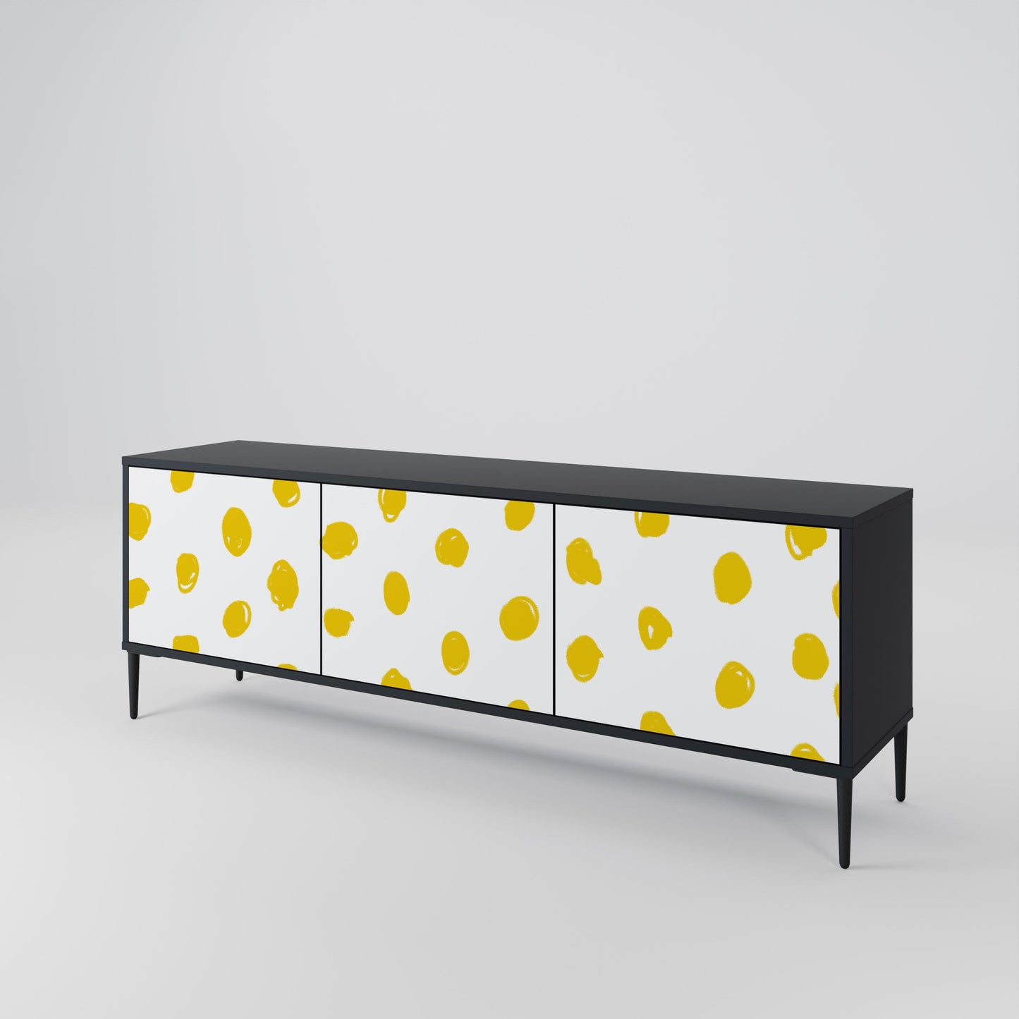 Mobile TV RADIANT REVERIE a 3 ante con finitura nera