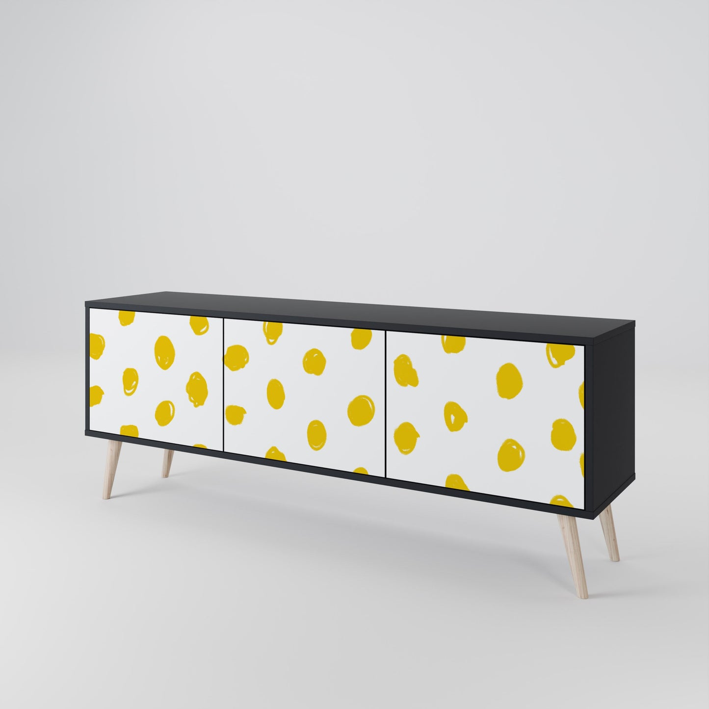 Mobile TV RADIANT REVERIE a 3 ante con finitura nera