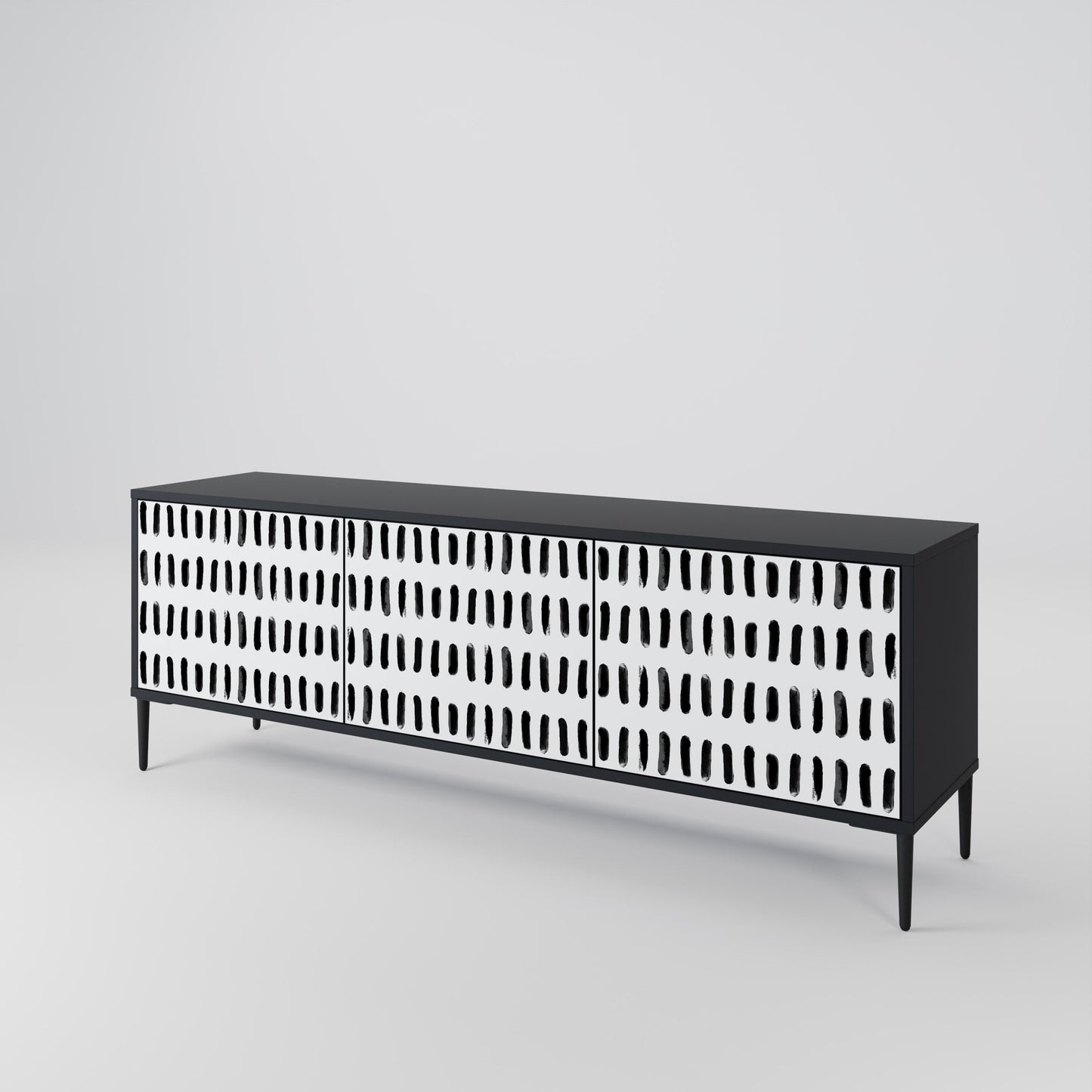 Mobile TV NIGHTY MELODIES a 3 ante con finitura nera