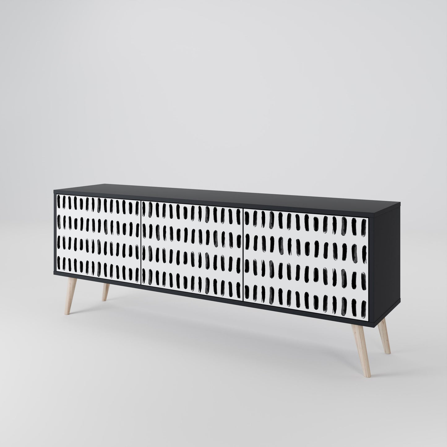 Mobile TV NIGHTY MELODIES a 3 ante con finitura nera