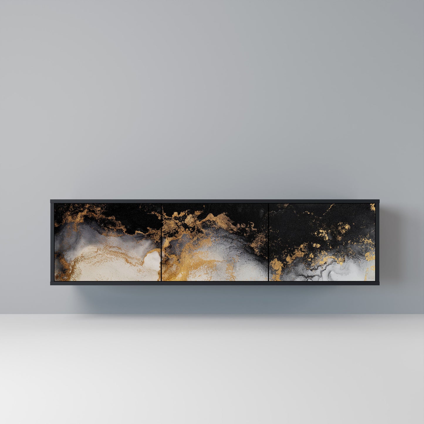 Mobile TV a 3 ante MARBLE OF TOMMORROW in finitura nera