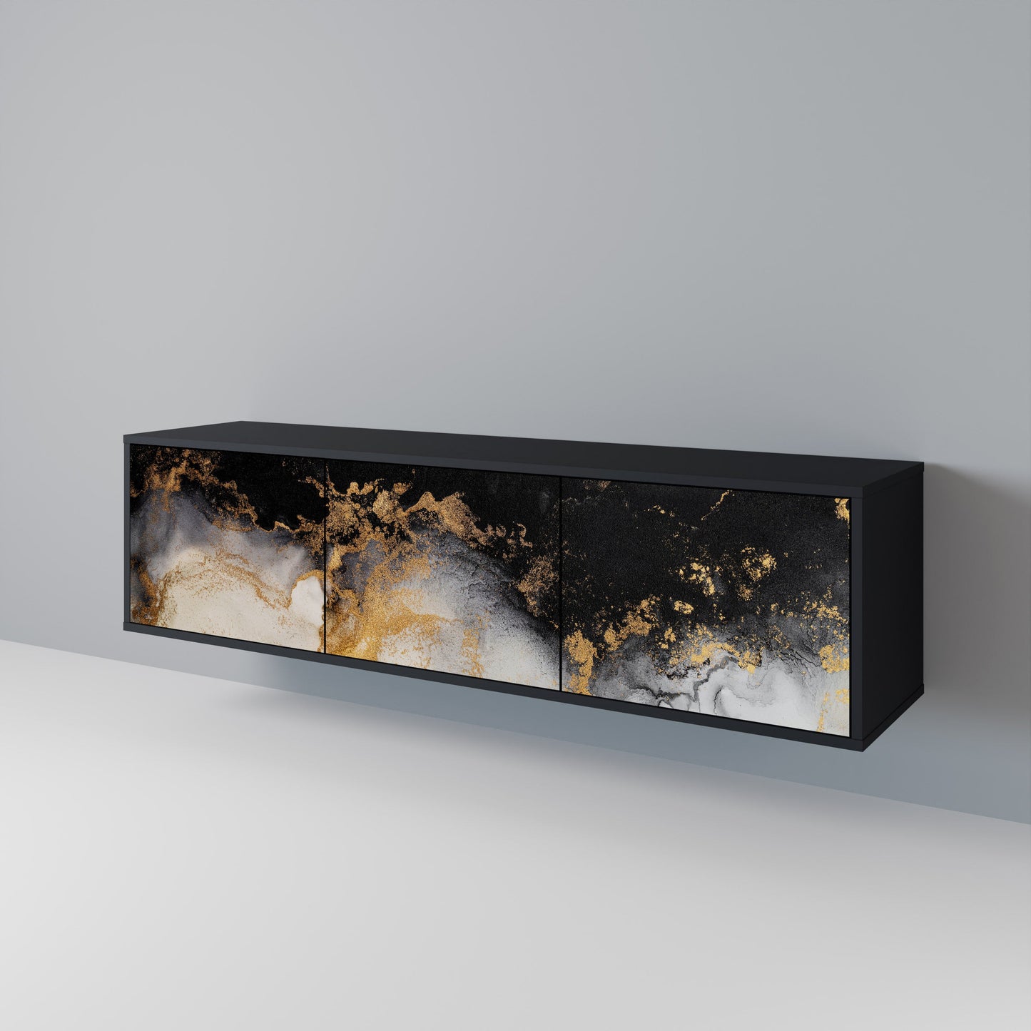 Mobile TV a 3 ante MARBLE OF TOMMORROW in finitura nera