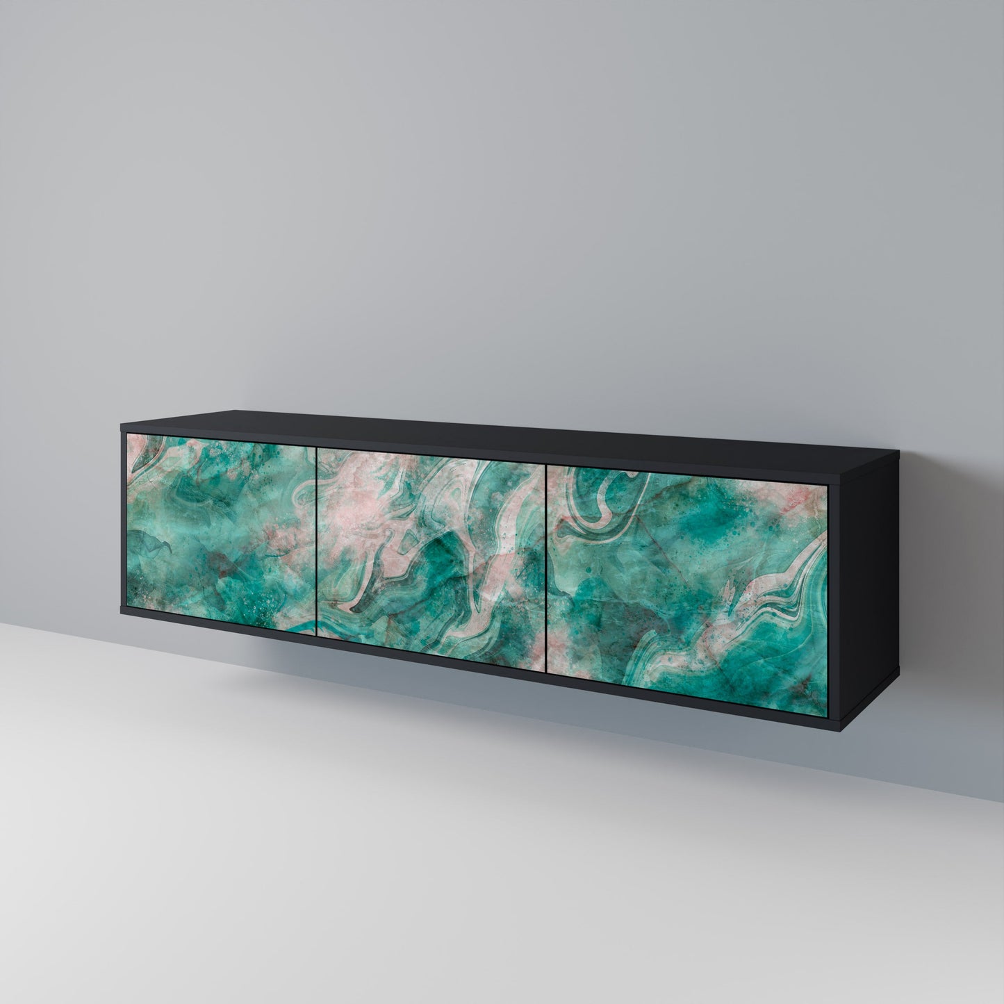 Mobile TV ABSTRACT ALCHEMY a 3 ante con finitura nera