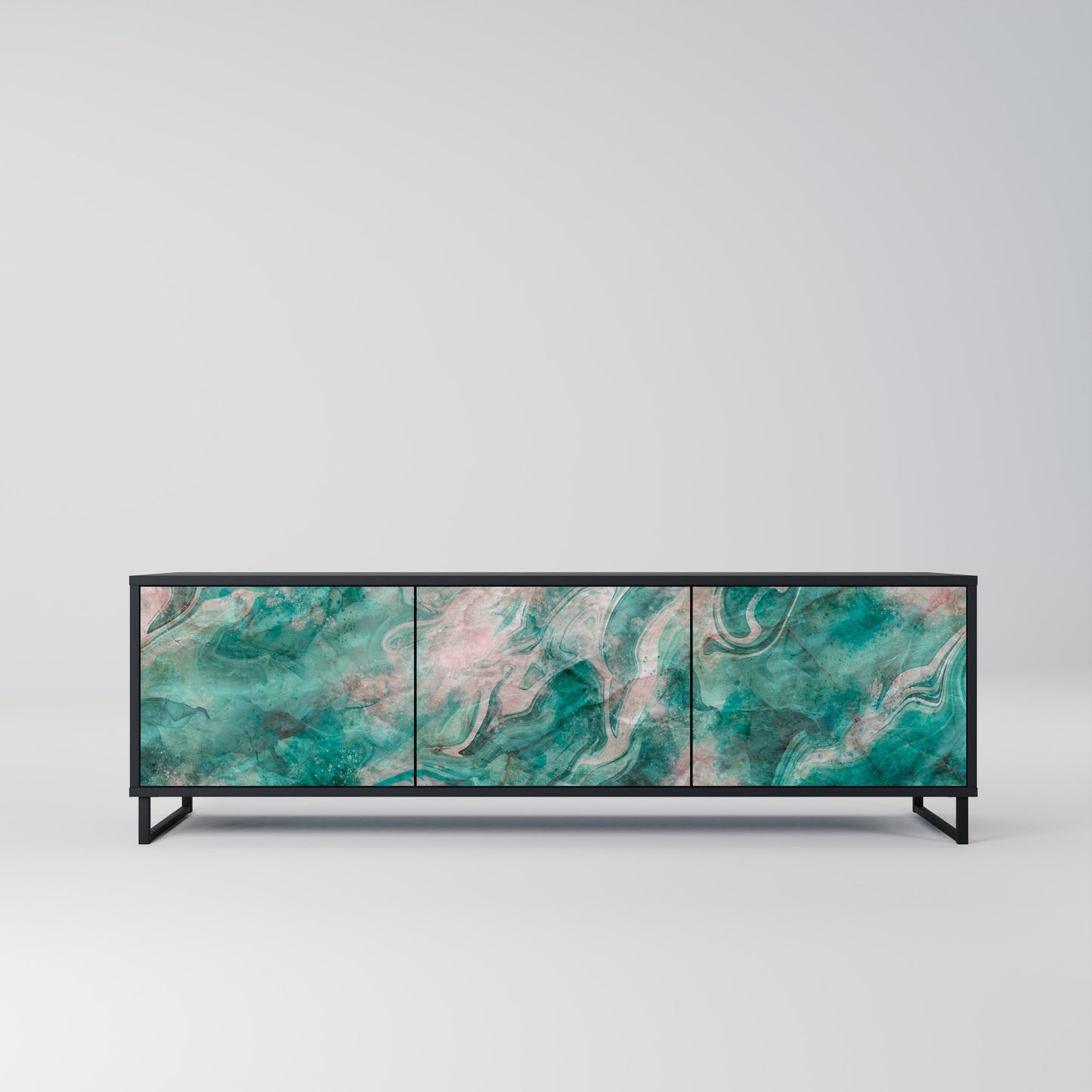 Mobile TV ABSTRACT ALCHEMY a 3 ante con finitura nera