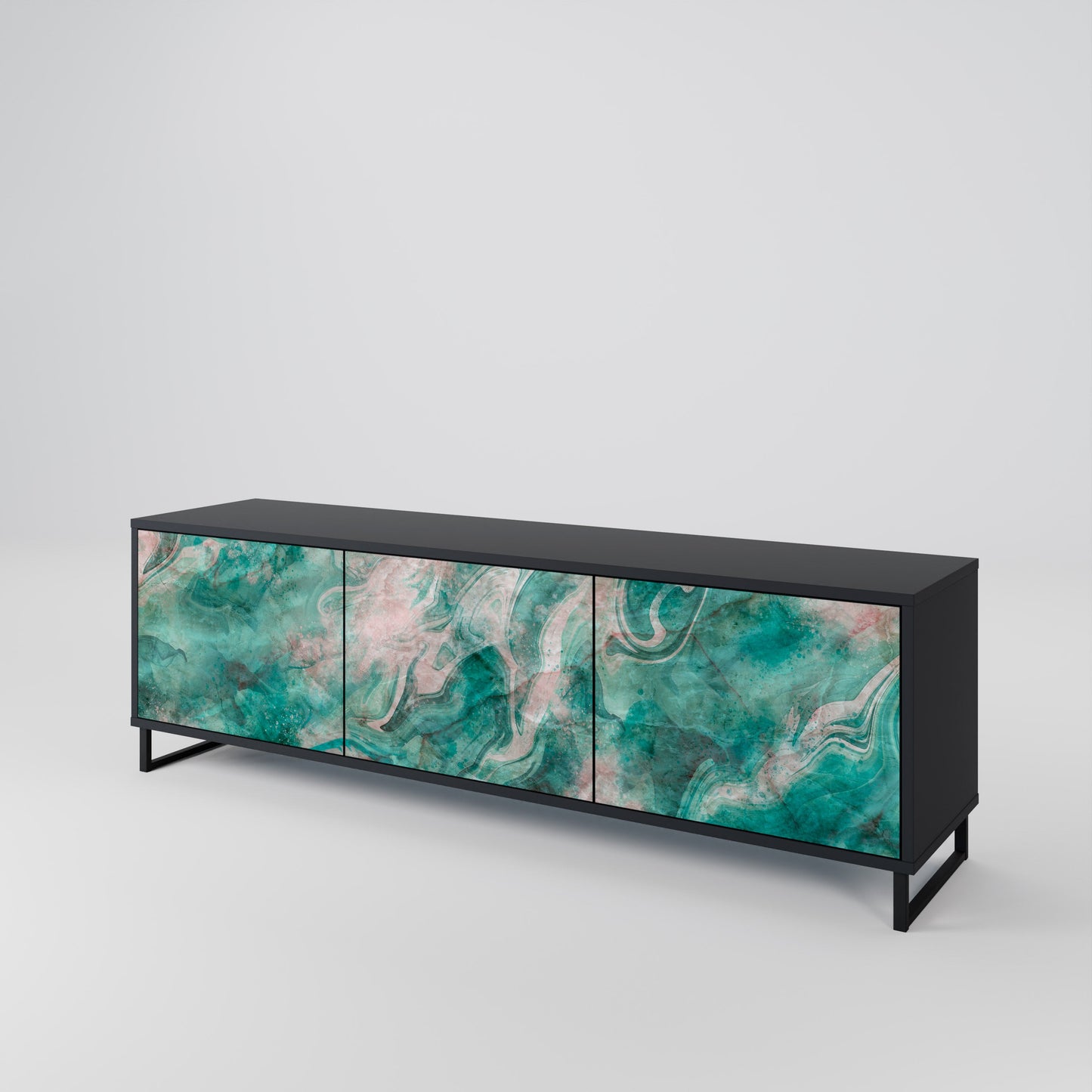 Mobile TV ABSTRACT ALCHEMY a 3 ante con finitura nera